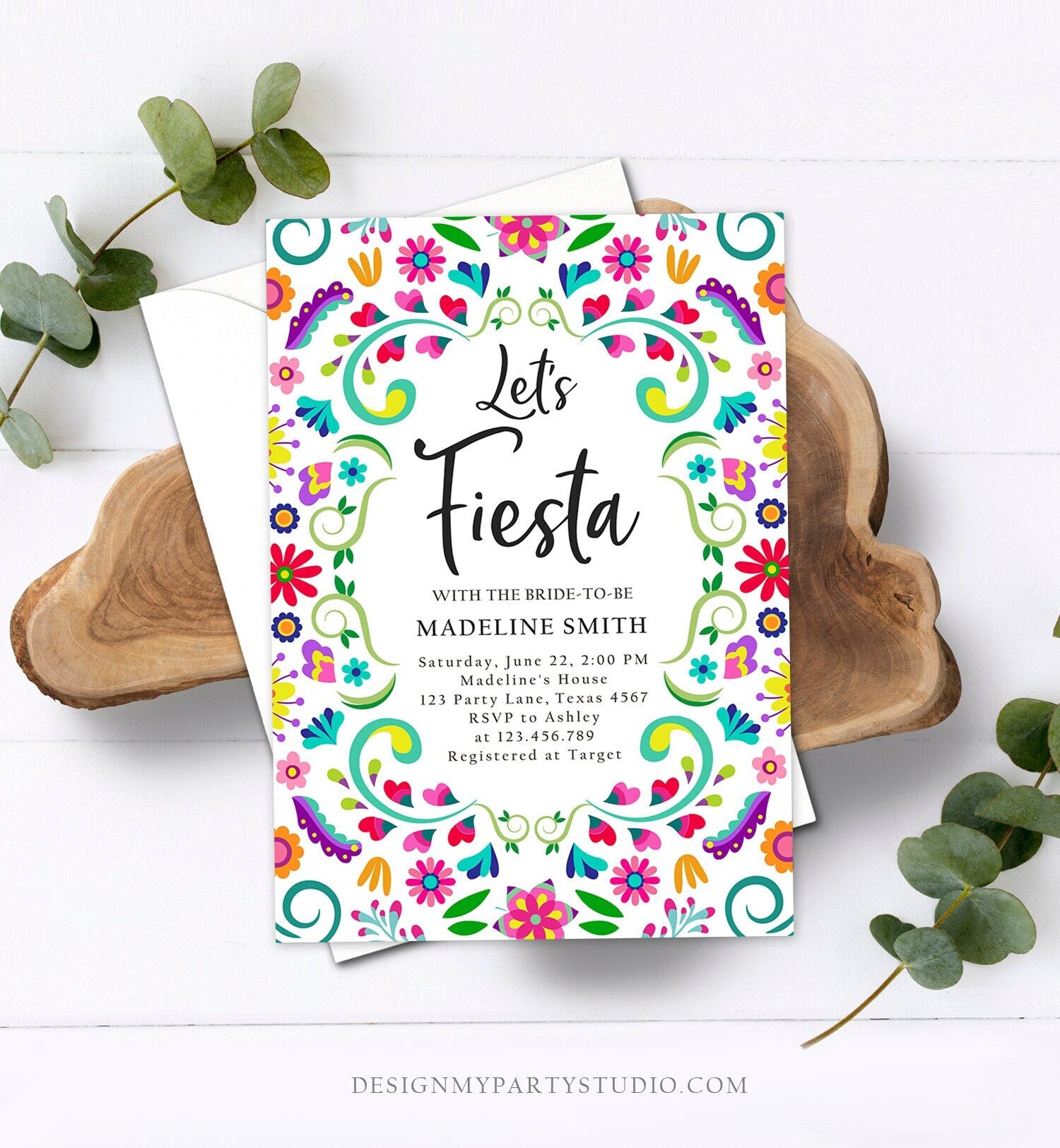 Editable Fiesta Bridal Shower Invitation Couples Shower Mexican Bridal Shower Mexico Floral Pink Printable Invitation Template Corjl 0466