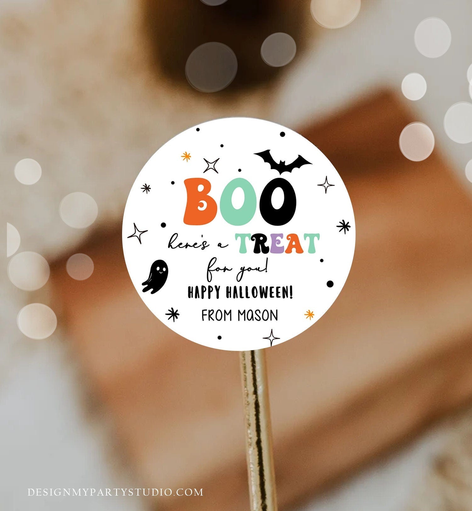 Editable Halloween Favor Tags Boo Gift Tags Costume Party Trick Or Treat Favor Tags Ghost Treat Tag Digital Download Template Printable 0261