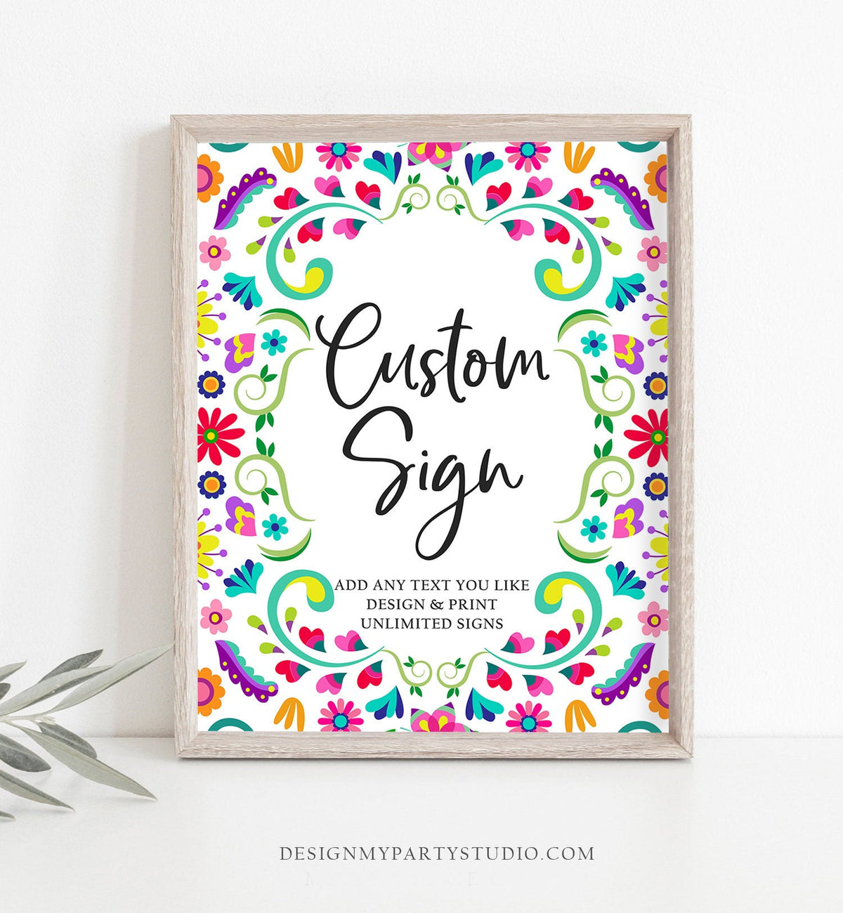 Editable Custom Sign Fiesta Party Sign Fiesta Decor Mexico Table Sign Shower Decor Mexican Floral Flowers Digital Template Printable 0466