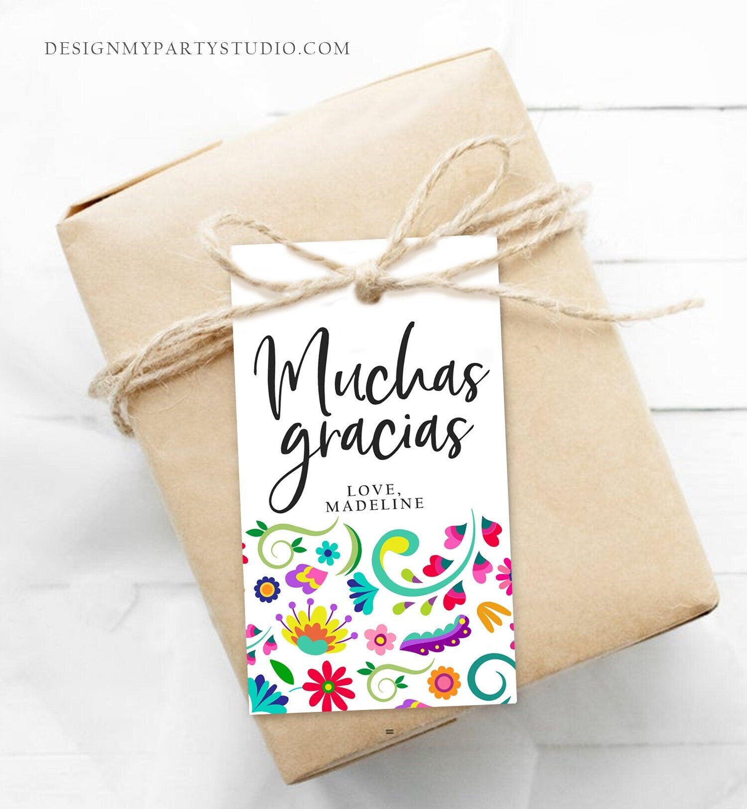 Editable Floral Fiesta Favor Tags Fiesta Thank You Tags Mexican Muchas Gracias Bridal Shower Mexico Couples Shower Template Printable 0466