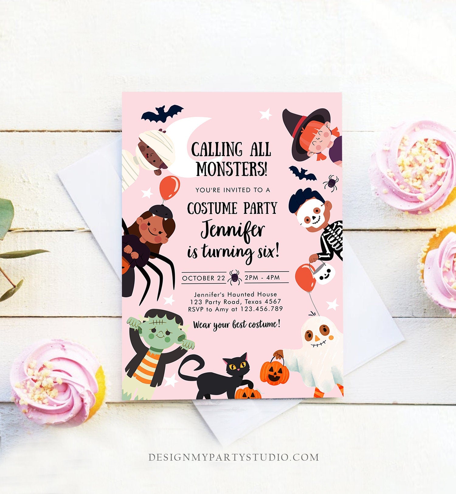 Editable Halloween Party Invitation Halloween Birthday Invitation Kids Costume Party Spooky Celebration Digital Template Corjl 0473 0009