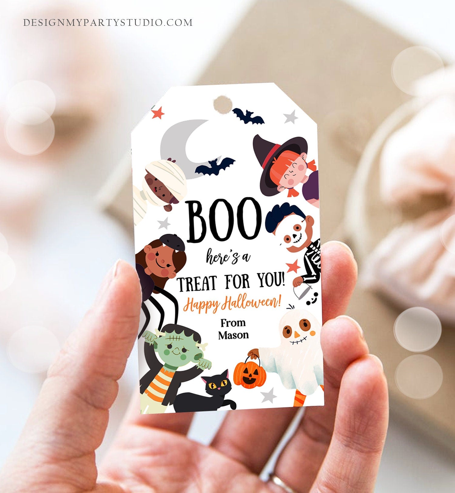 Editable Halloween Favor Tags Boo Gift Tags Costume Party Trick Or Treat Favor Tags Birthday Party Printable Template Corjl 0261 0473 0009