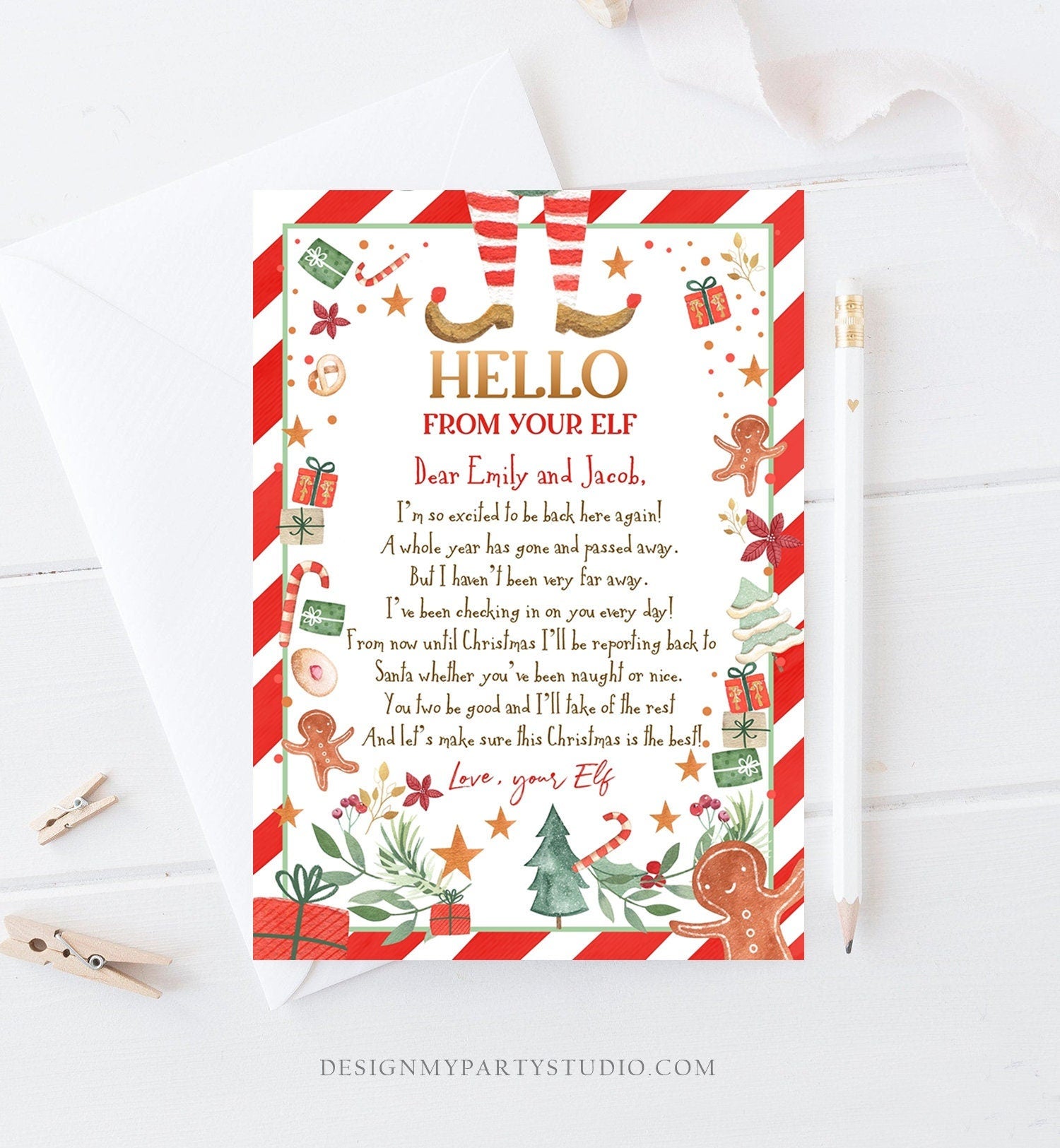 Editable Elf Arrival Letter Return Letter Christmas Elf I'm Back Elf Welcome Christmas Elf Letter From Your Elf Printable Template 0358