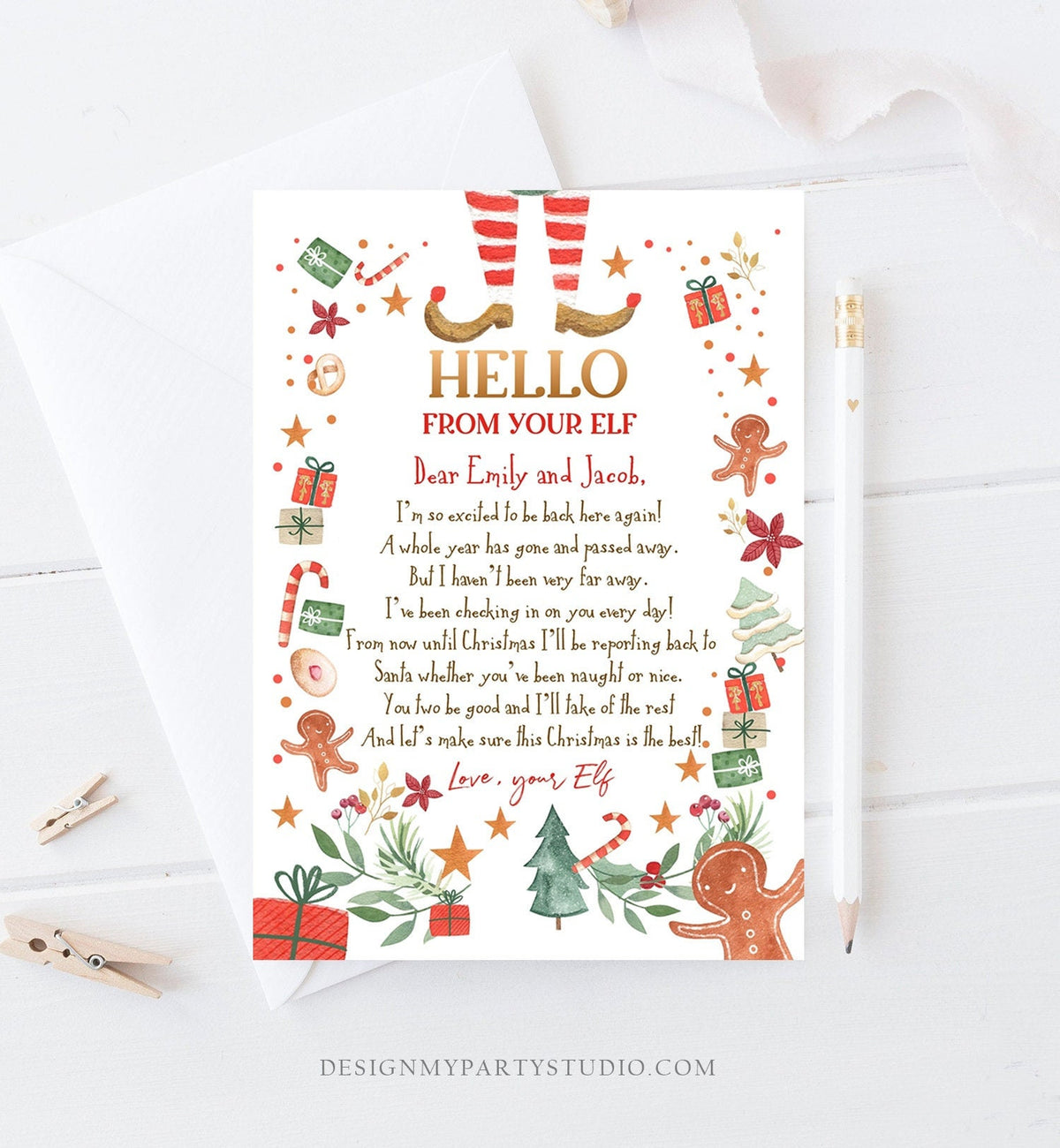 Editable Elf Arrival Letter Return Letter Christmas Elf I&#39;m Back Elf Welcome Christmas Elf Letter From Your Elf Printable Template 0358