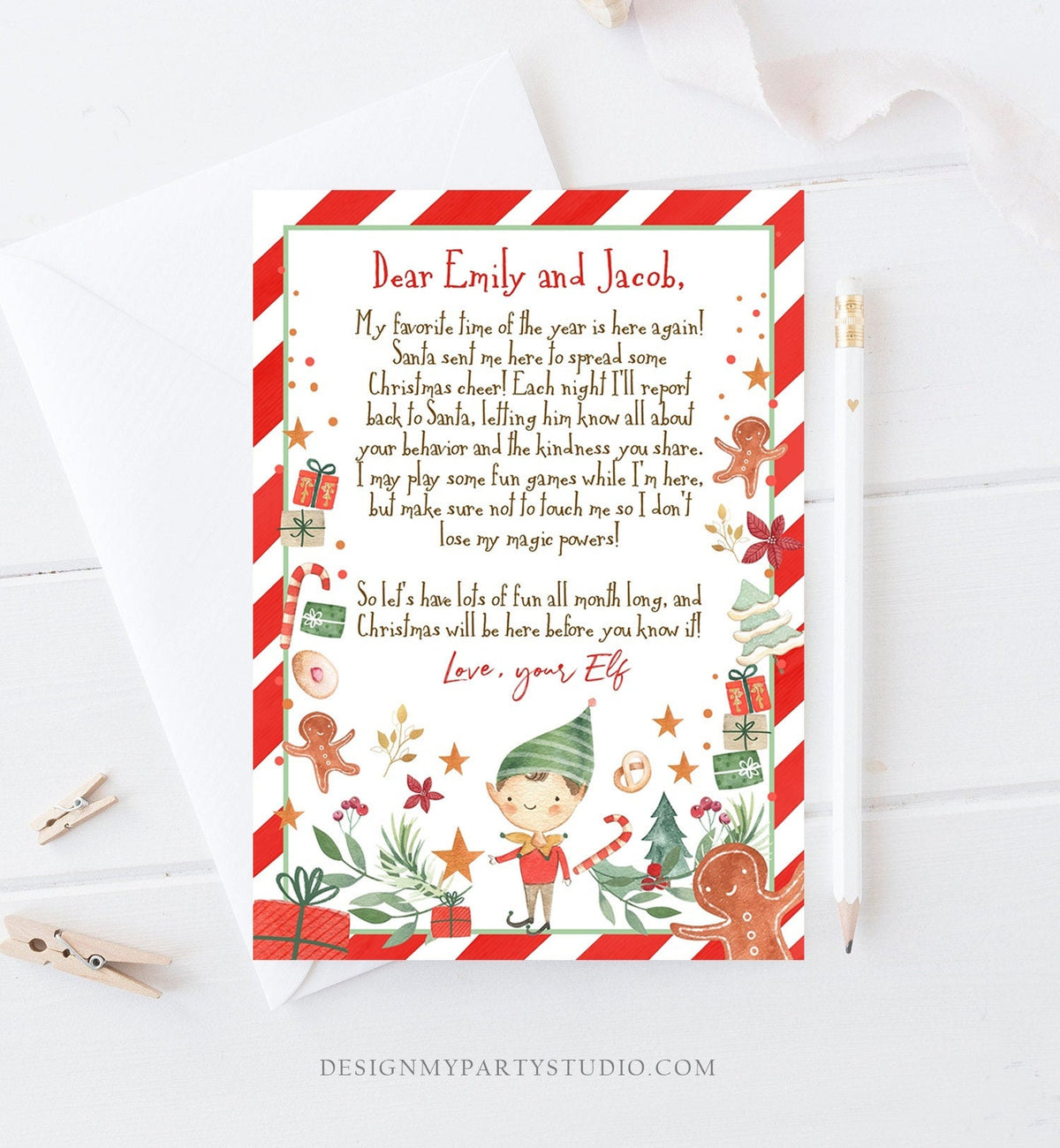 Editable Elf Arrival Letter Return Letter Christmas Elf I&#39;m Back Elf Welcome Christmas Elf Letter From Your Elf Printable Template 0358