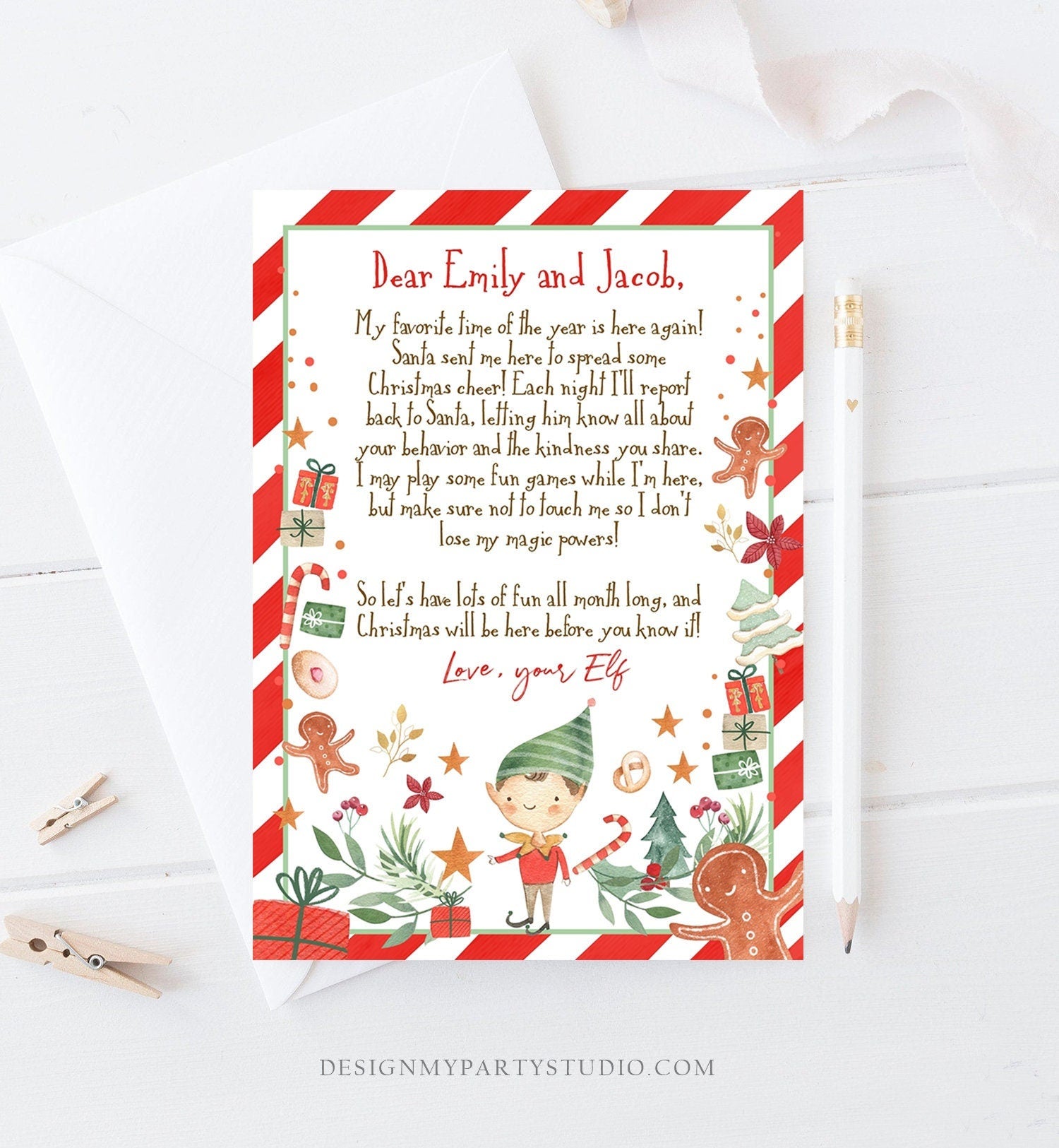 Editable Elf Arrival Letter Return Letter Christmas Elf I'm Back Elf Welcome Christmas Elf Letter From Your Elf Printable Template 0358