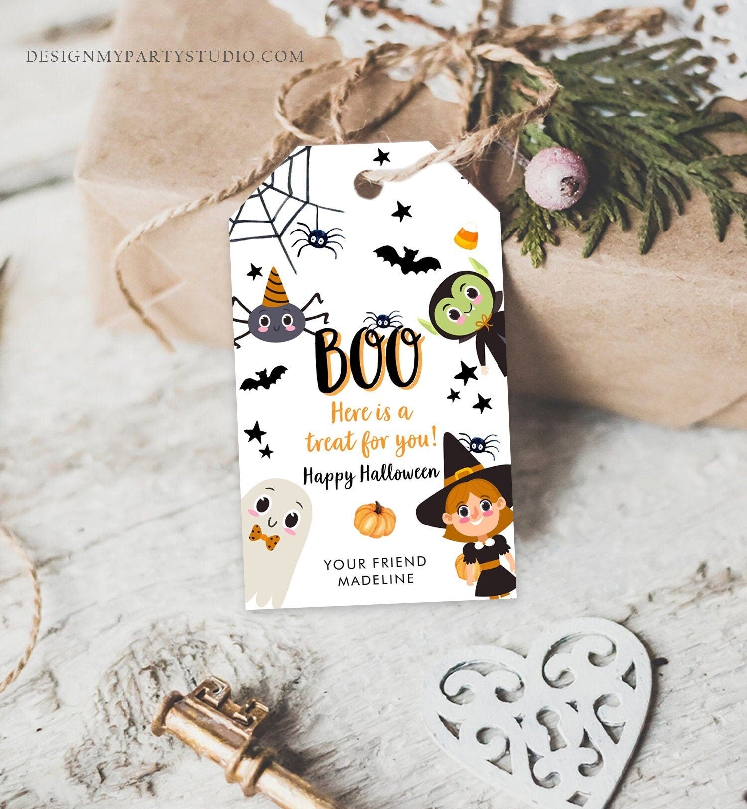 Editable Halloween Favor Tags Boo Gift Tags Costume Party Trick Or Treat Favor Tags Birthday Digital Download Template Printable 0261 0009