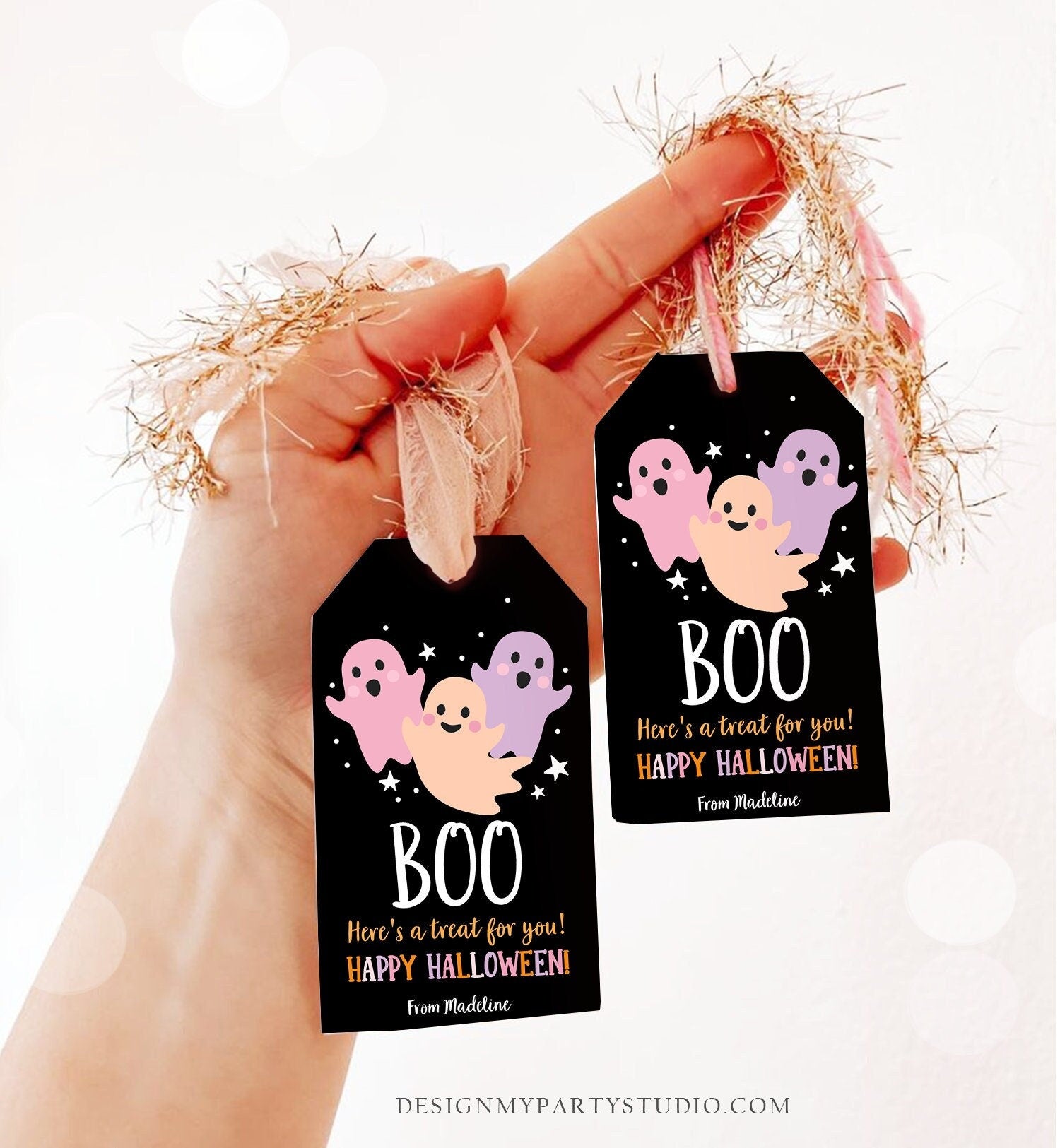 Editable Halloween Favor Tags Boo Gift Tags Costume Party Trick Or Treat Favor Tags Halloween Party Digital Download Template Printable 0261