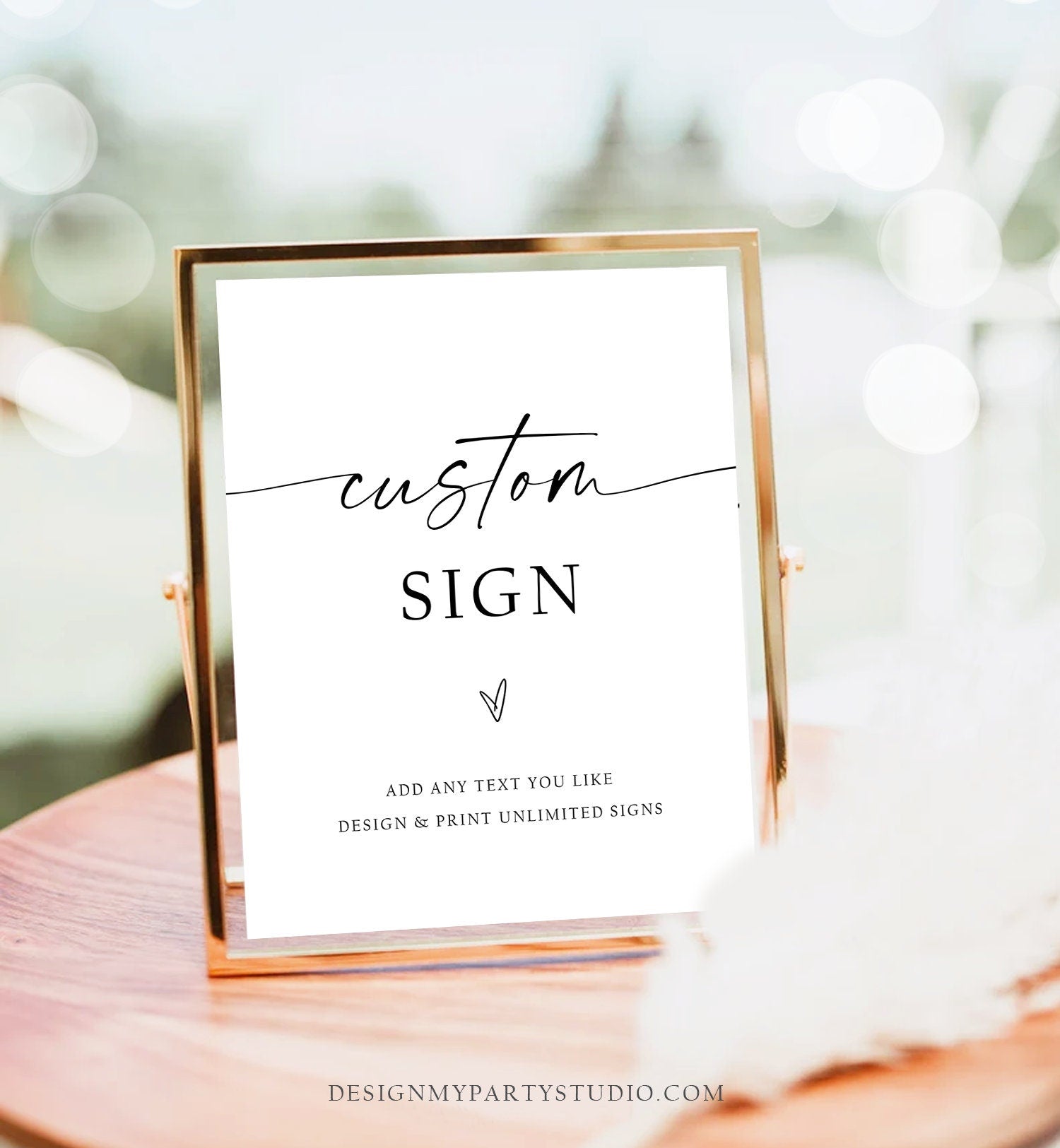 Editable Minimalist Custom Sign Wedding Bridal Shower Baby Shower Sign Boho Rustic Modern Calligraphy Digital Template Printable 0493