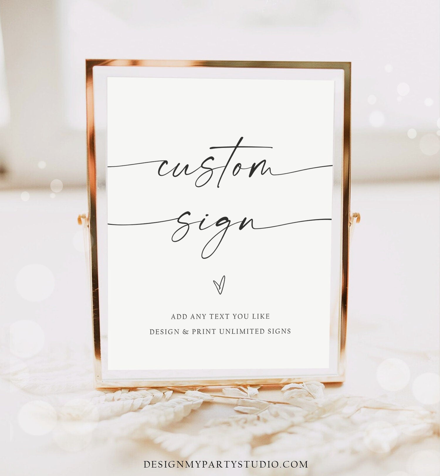 Editable Minimalist Custom Sign Wedding Bridal Shower Baby Shower Sign Boho Rustic Modern Calligraphy Digital Template Printable 0493