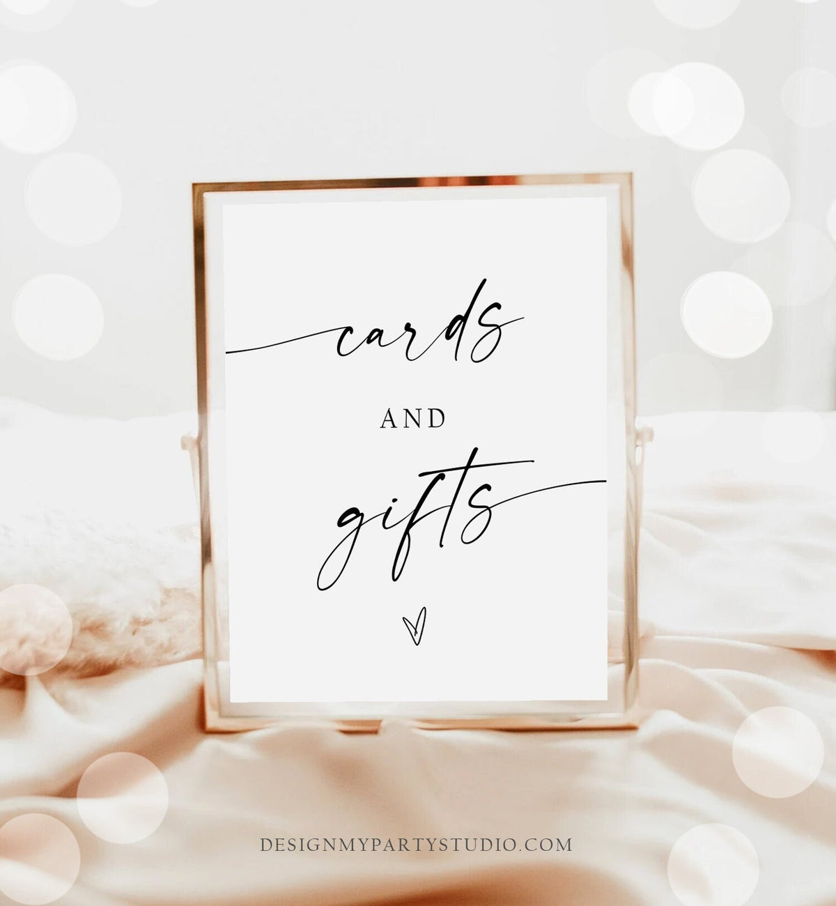 Cards and Gifts Sign Minimalist Modern Wedding Bridal Shower Baby Shower Birthday Boho Rustic Instant Digital Download Printable 0493