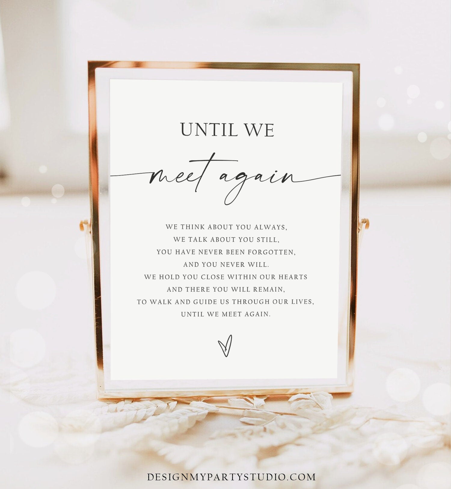 Editable Until We Meet Again Sign Minimalist Memorial Sign Modern Wedding In Loving Memory Boho Rustic Download PRINTABLE 0493