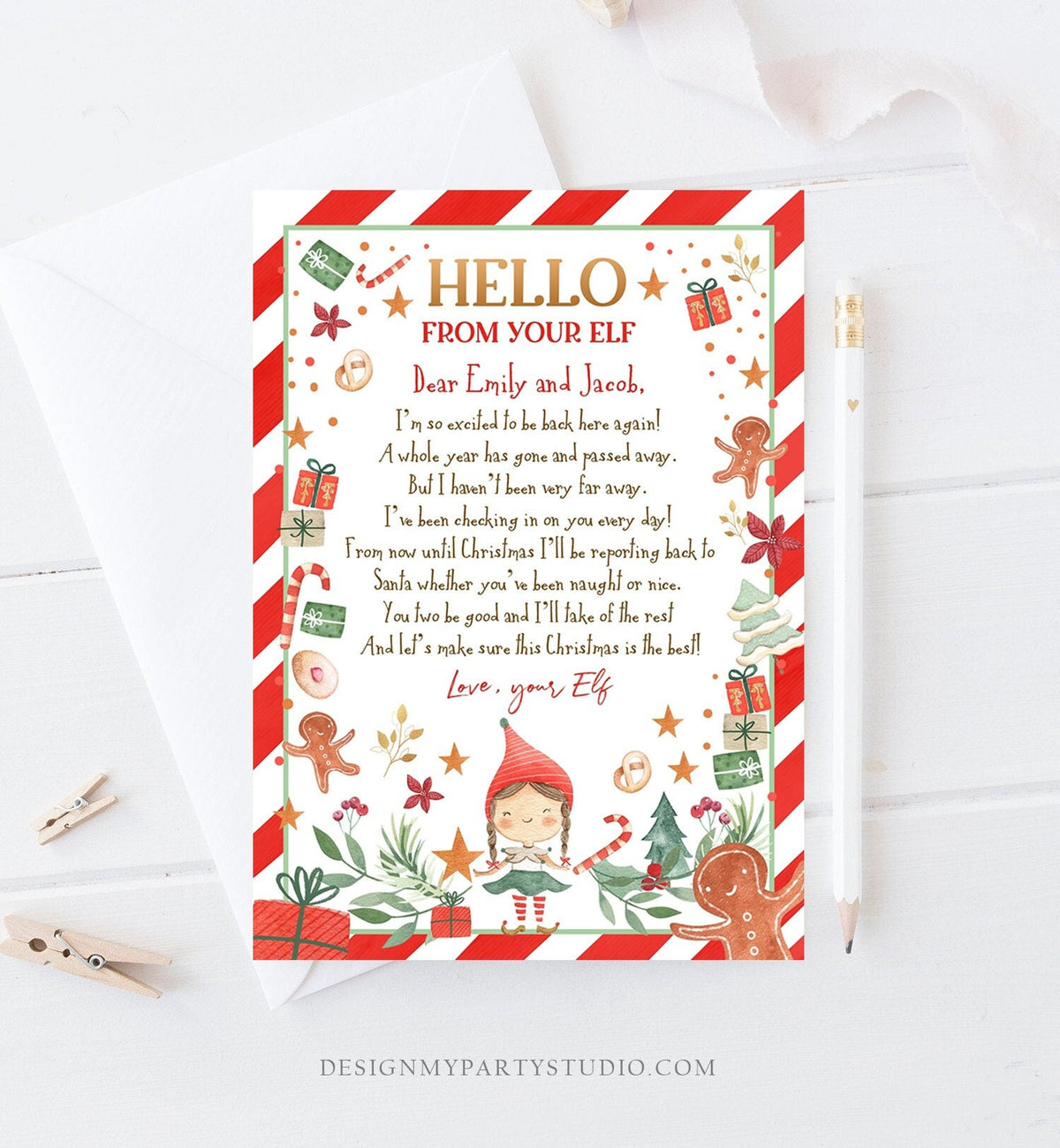 Editable Elf Arrival Letter Return Letter Christmas Elf I&#39;m Back Elf Welcome Christmas Elf Letter From Your Elf Printable Template 0358