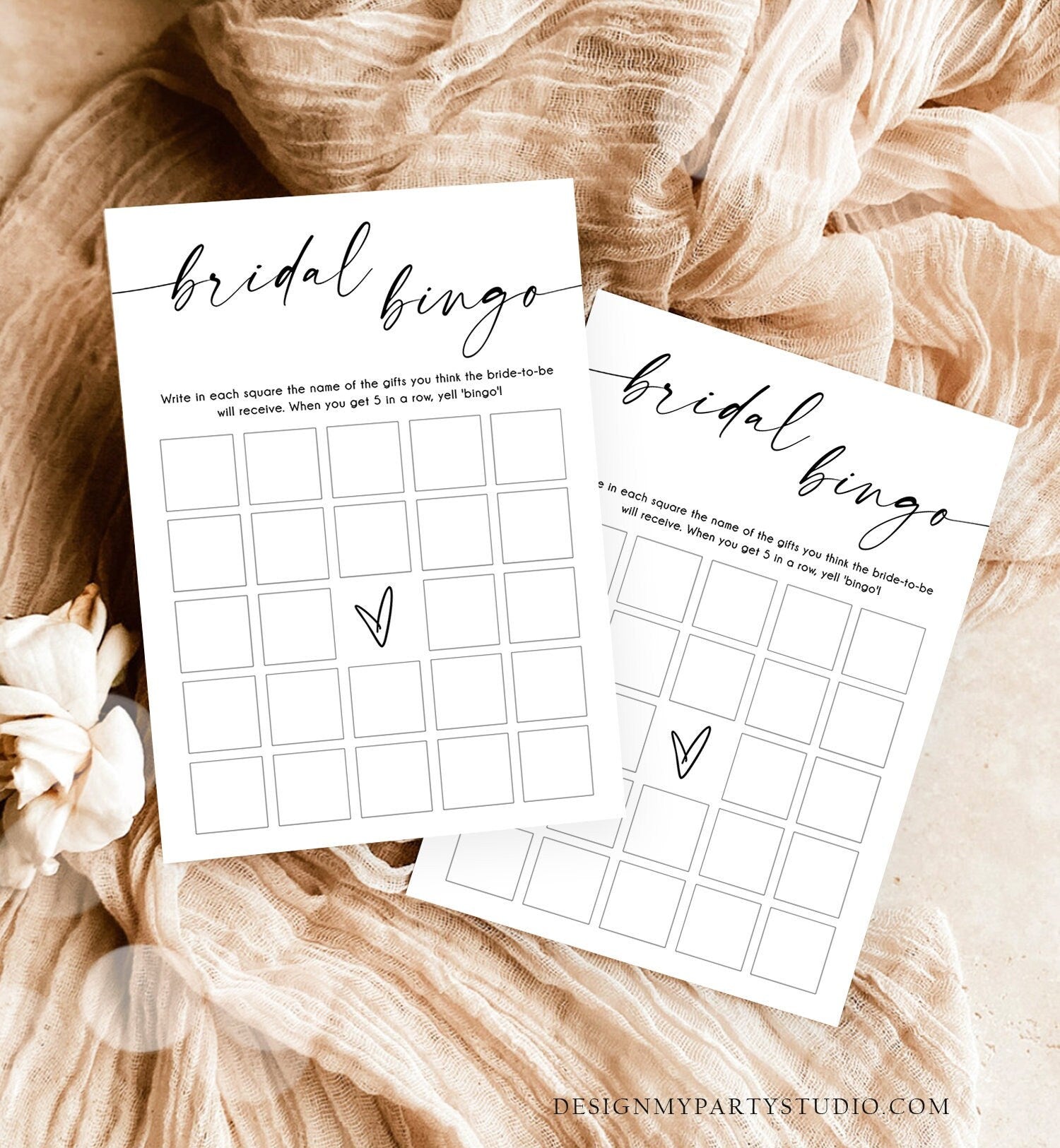 Editable Bridal Bingo Bridal Shower Game Minimalist Modern Wedding Activity Couples Wedding Activity Corjl Template Printable 0493