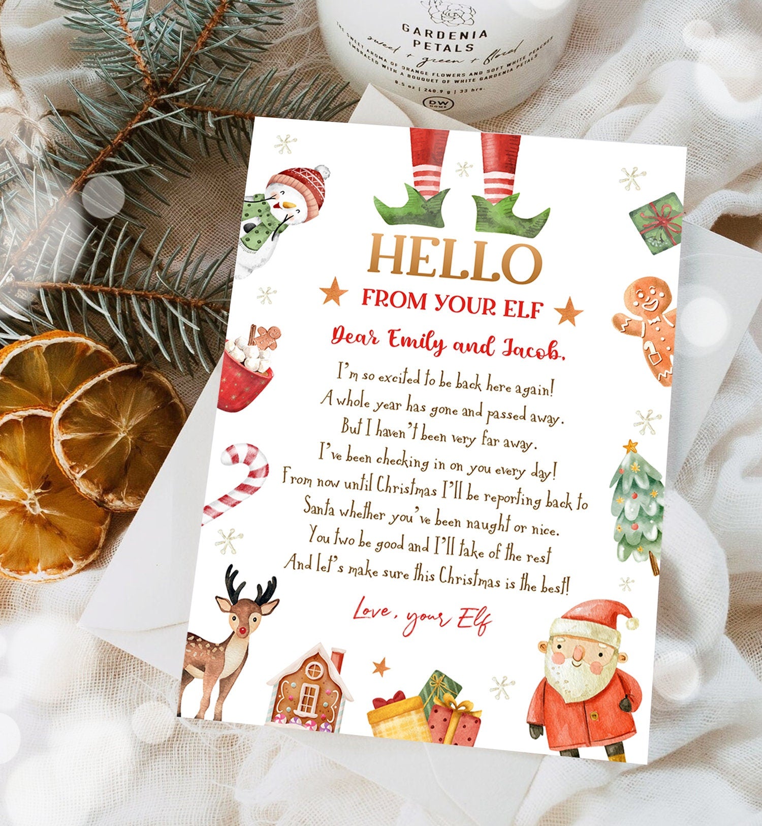 Editable Elf Arrival Letter Return Letter Christmas Elf I'm Back Elf Welcome Christmas Elf Letter From Your Elf Printable Template 0445