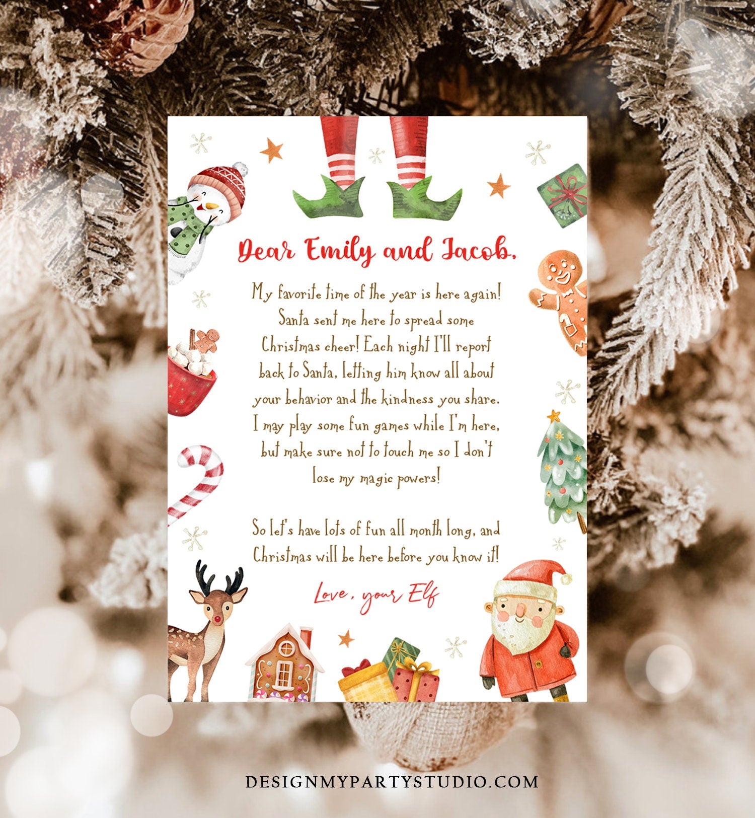 Editable Elf Arrival Letter Return Letter Christmas Elf I'm Back Elf Welcome Christmas Elf Letter From Your Elf Printable Template 0445