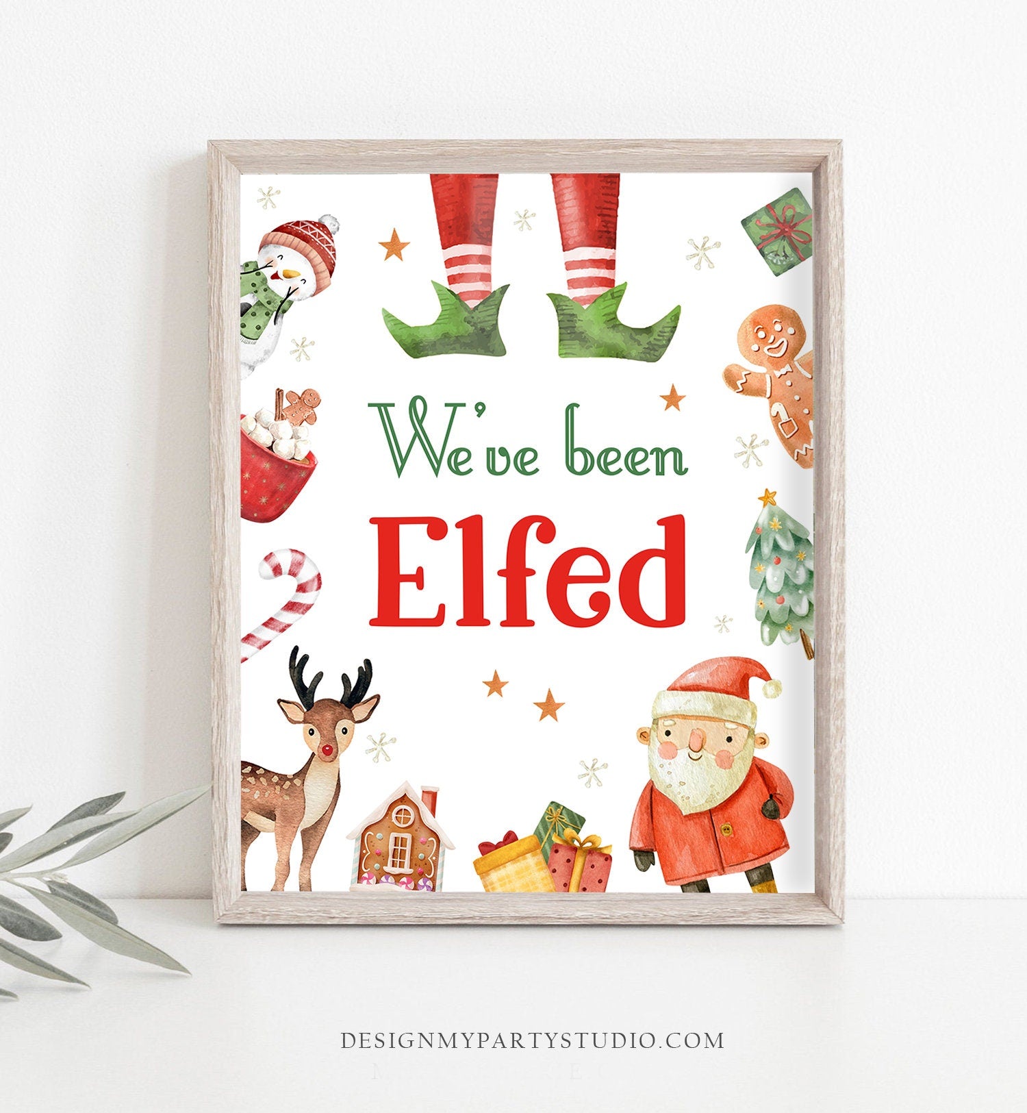 Editable You've Been Elfed Christmas Game We've Been Elfed Christmas Elf Elfed Sign Instructions Treat Holiday Template Printable 0445