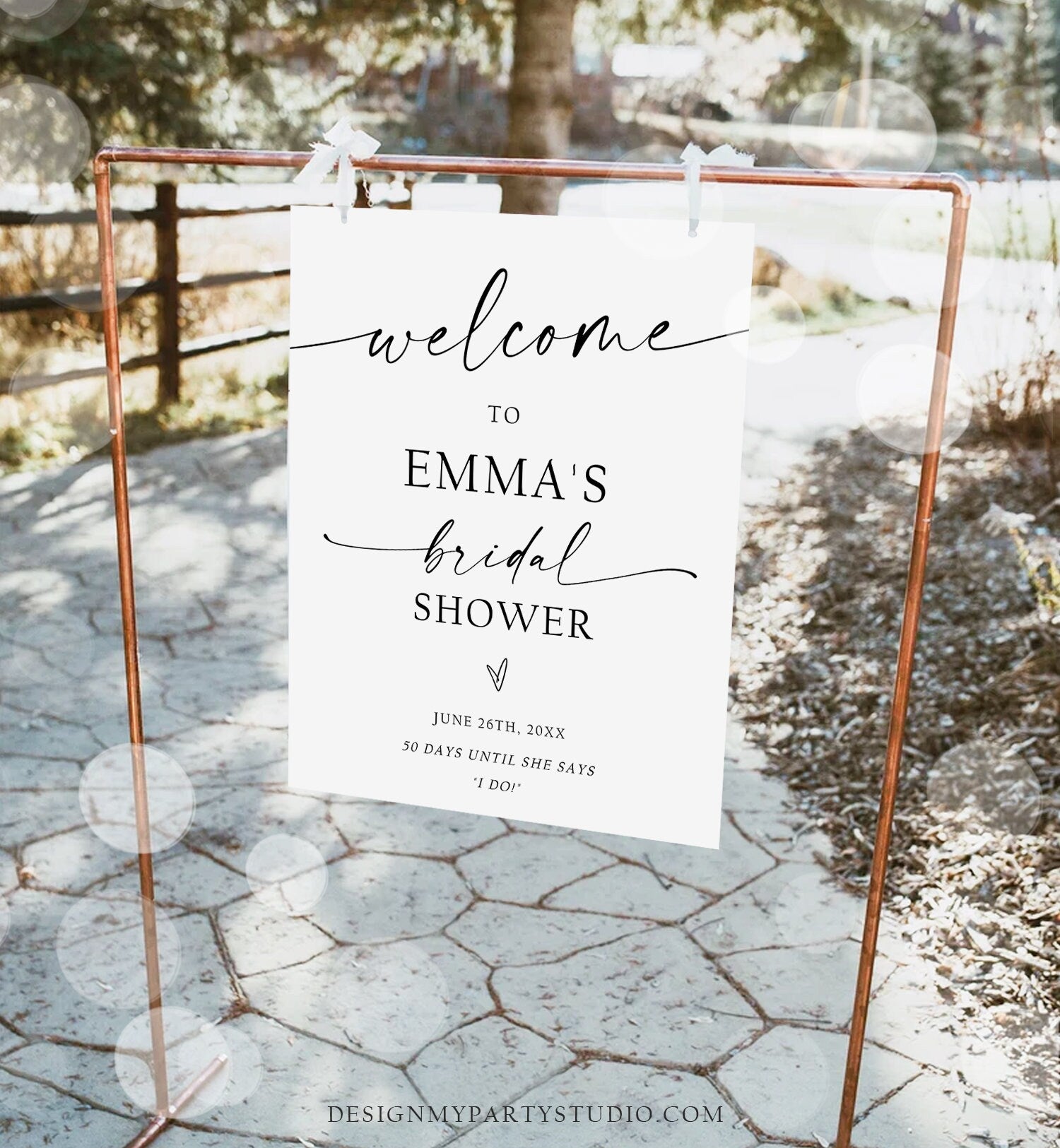 Editable Minimalist Bridal Shower Welcome Sign Wedding Couples Shower Boho Rustic Modern Calligraphy Digital Template Printable 0493