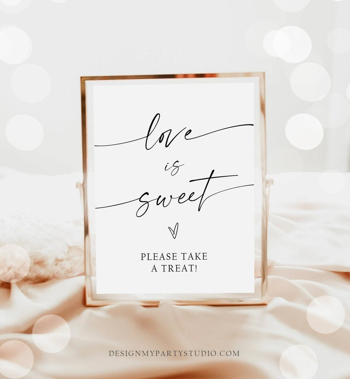 Love is Sweet Sign Minimalist Modern Please Take a Treat Wedding Bridal Shower Baby Shower Boho Rustic Instant Download Printable 0493