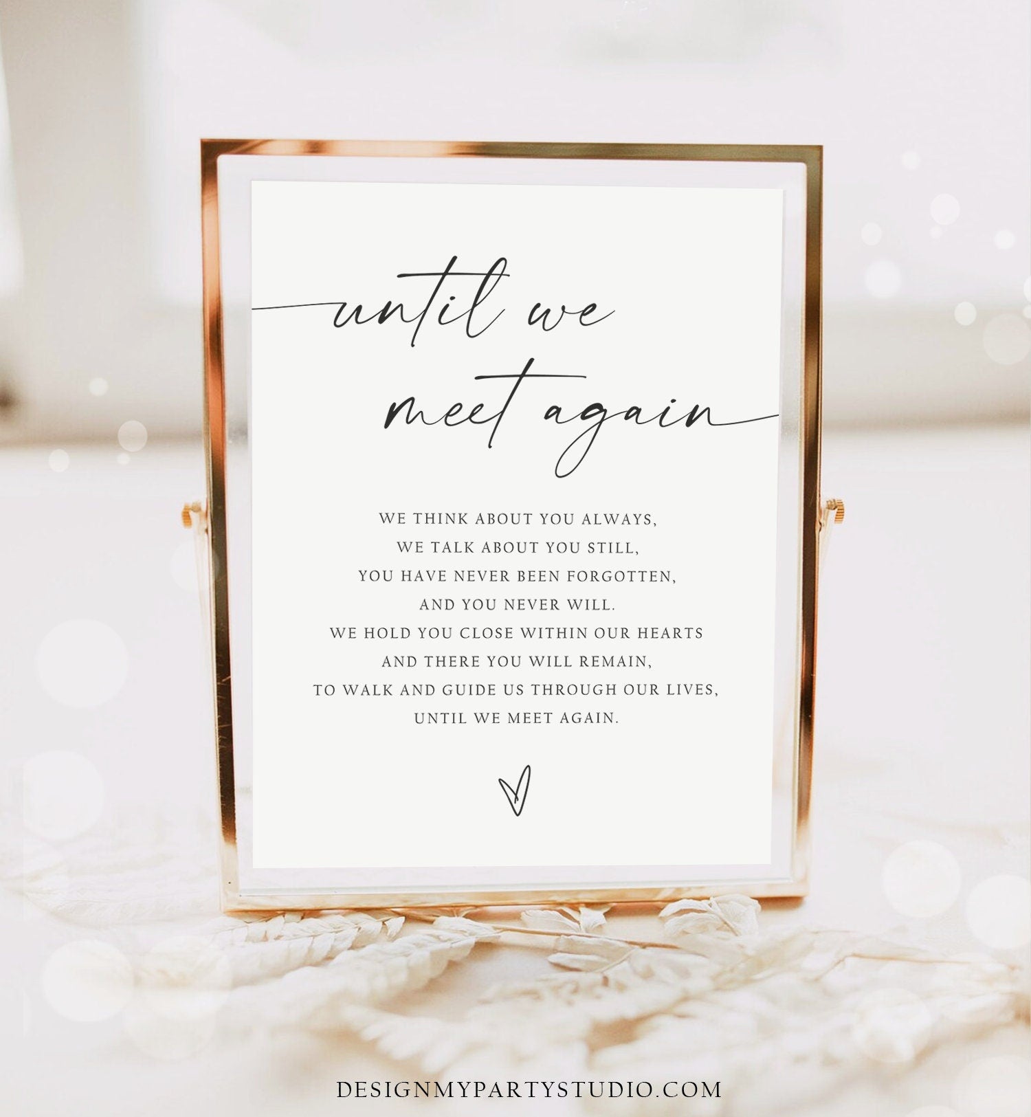 Editable Until We Meet Again Sign Minimalist Memorial Sign Modern Wedding In Loving Memory Boho Rustic Download PRINTABLE 0493