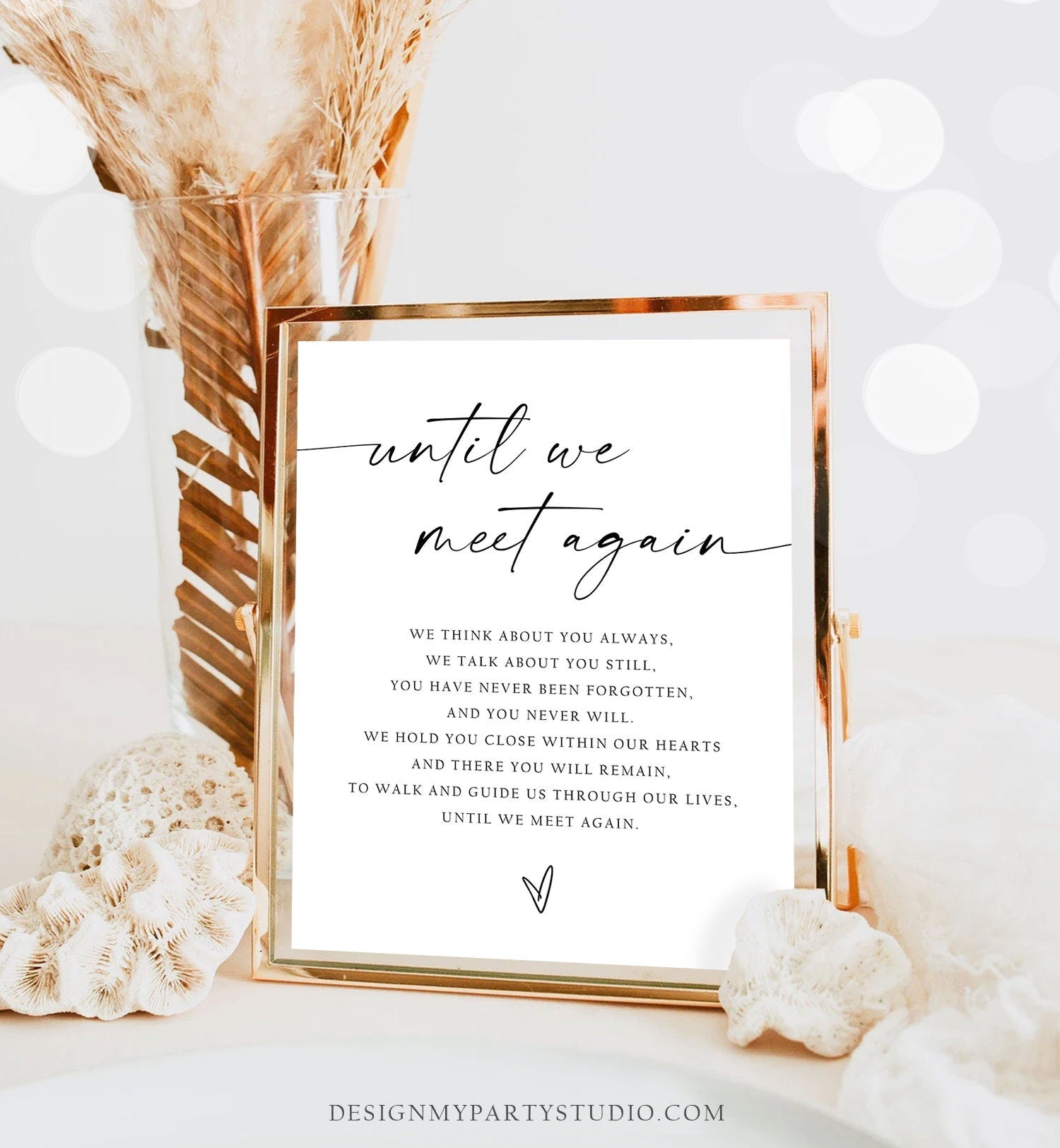 Editable Until We Meet Again Sign Minimalist Memorial Sign Modern Wedding In Loving Memory Boho Rustic Download PRINTABLE 0493