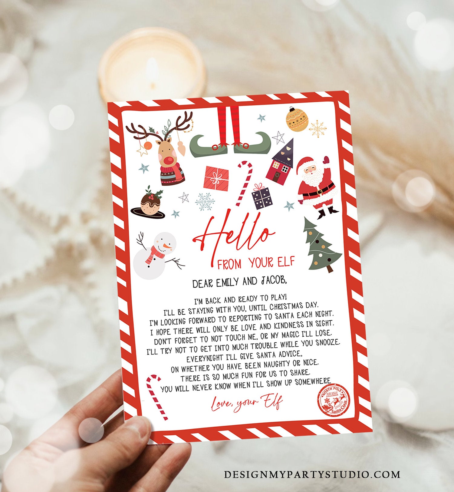 Editable Elf Arrival Letter Return Letter Christmas Elf I'm Back Elf Welcome Christmas Elf Letter From Your Elf Printable Template 0496