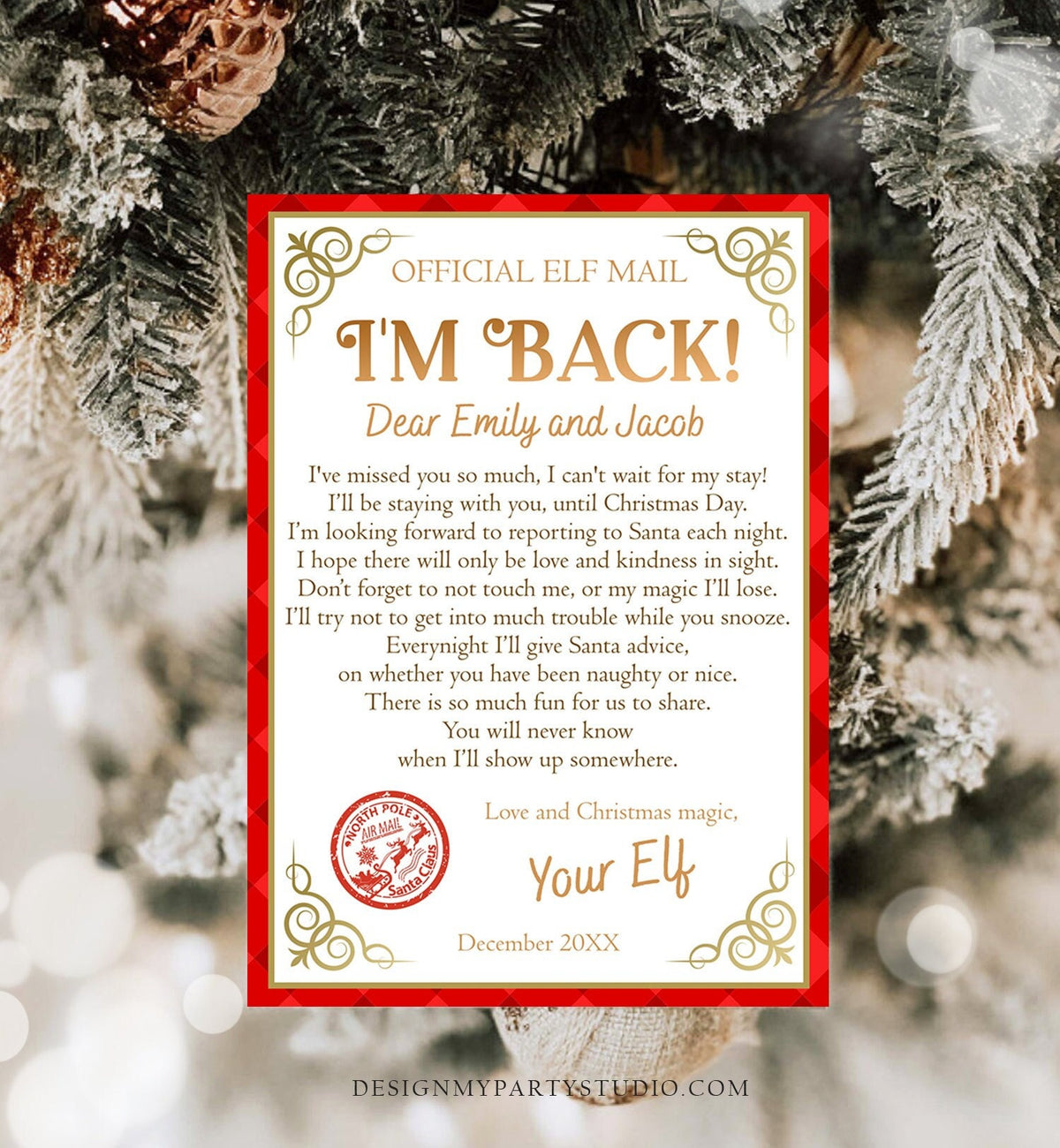 Editable Elf Arrival Letter Return Letter Christmas Elf I&#39;m Back Elf Welcome Christmas Elf Letter From Your Elf Printable Template 0497