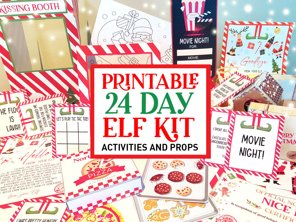 Printable Elf Kit 24 Days Bundle Christmas Elf Props Kit Instant Download Elf Activities Elf Arrival Elf Letters Elf Ideas Games Bundle DIY