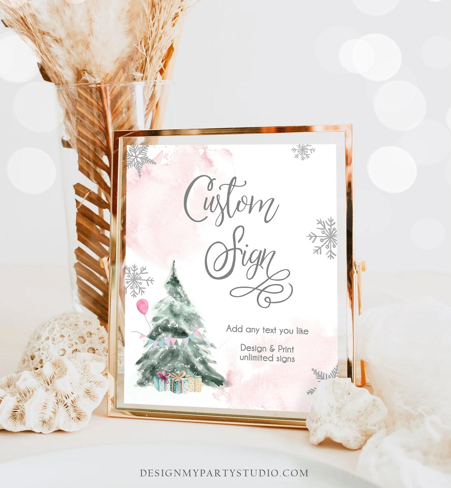 Editable Custom Sign Winter Birthday Sign Winter Onederland Decor 1st Birthday Party Its Cold Outside 8x10 Download PRINTABLE Corjl 0363