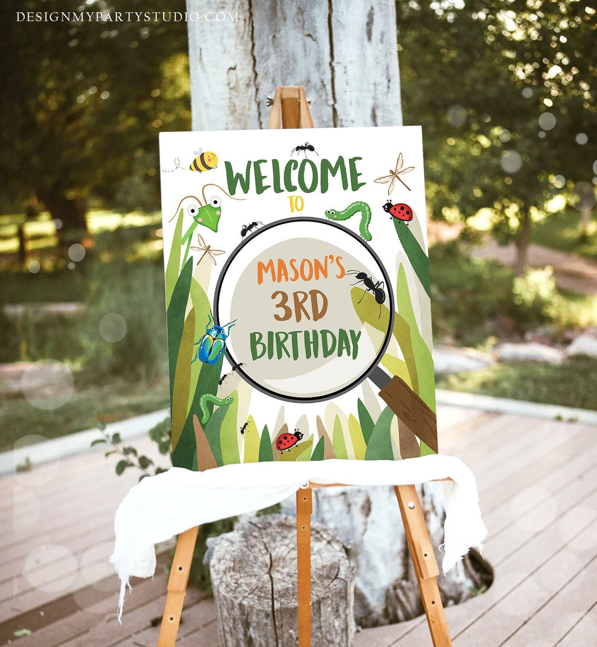 Editable Bug Birthday Welcome Sign Boy Bug Party Outdoor Bug Hunt Birthday Sign Table Sign Bugging Download Corjl Template PRINTABLE 0090