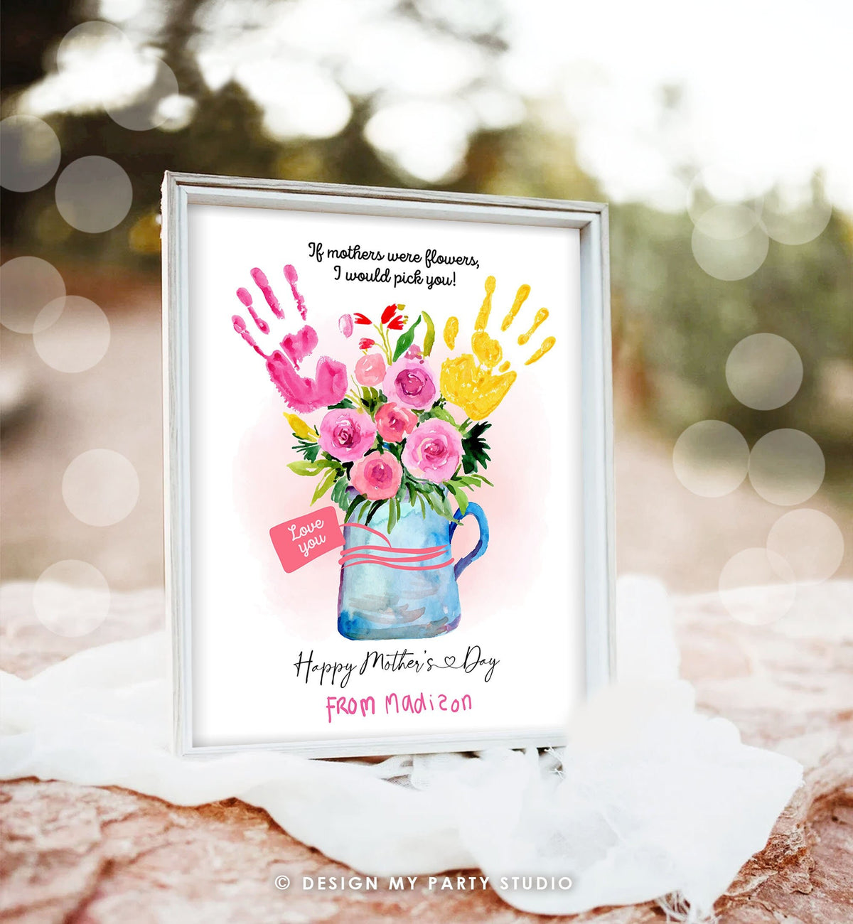 Mother&#39;s Day Craft Birthday Activity Floral Bouquet Mothers Day For Mom For Grandma DIY Kids Classroom Toddler Baby Download Printable 0507