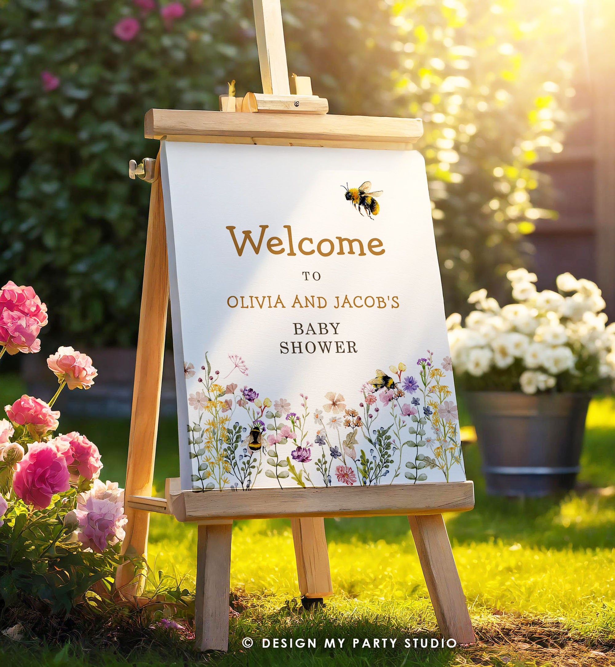 Editable Bee Welcome Sign Honey Baby Shower Mama to Bee Yard Sign Sweet as Can Bee Birthday Summer Poster Template PRINTABLE Corjl 0502