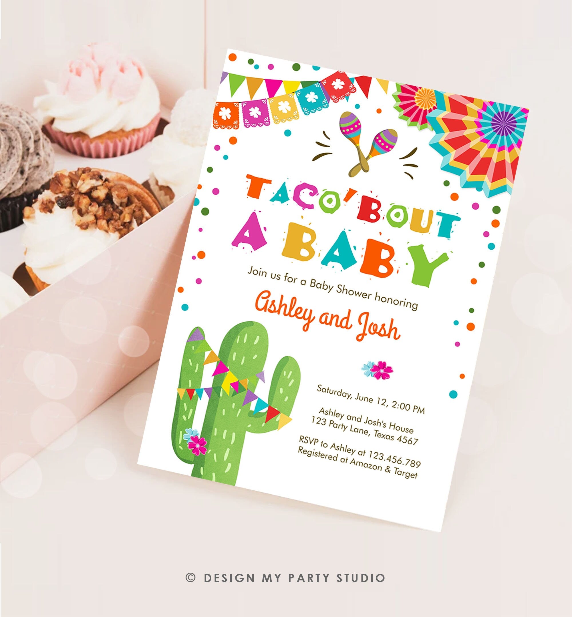 Editable Taco Bout A Baby Baby Shower Invitation Fiesta Cactus Mexican Couples Coed Shower Instant Download Printable Corjl Template 0045