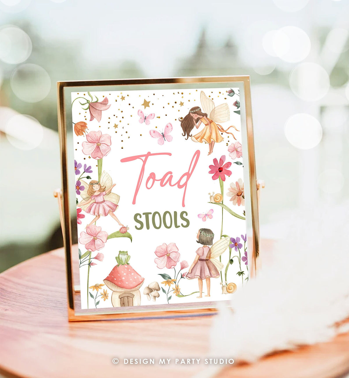 Toad Stools Sign Fairy Birthday Sign Fairy Food Favors Table Decor Magical Fairy Garden Tea Party Girl Instant Download Printable 0406