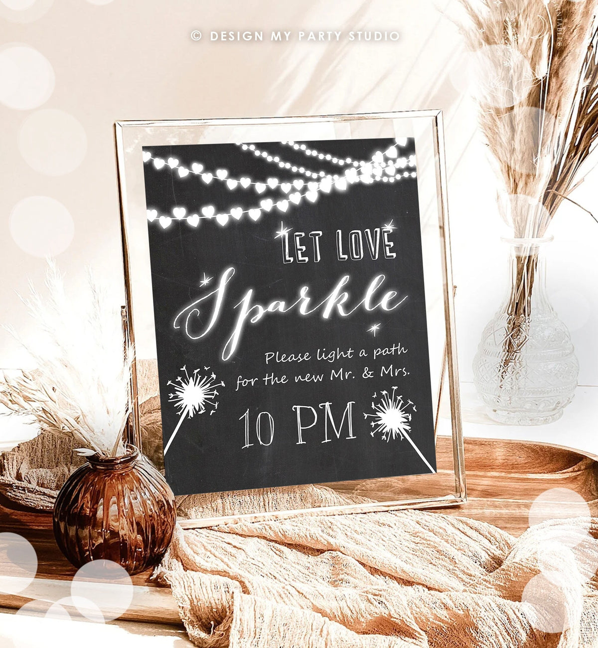 Editable Let Love Sparkle Wedding Sign Send Off Rustic Wedding Decor Wedding Signage Light a Path Sparkle Digital Template Printable 0110