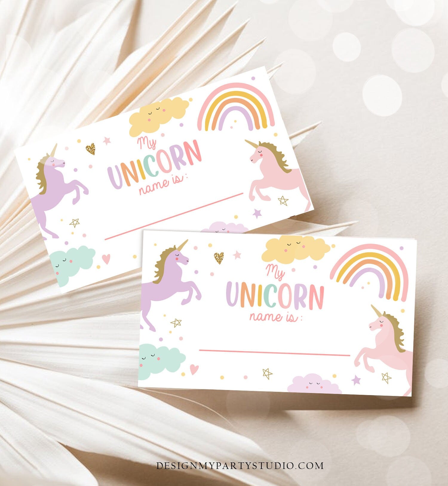 What Is your Unicorn Name Game Unicorn Birthday Game Party Activity Magical Unicorn Rainbow Pastel Girl Template Printable Corjl 0426