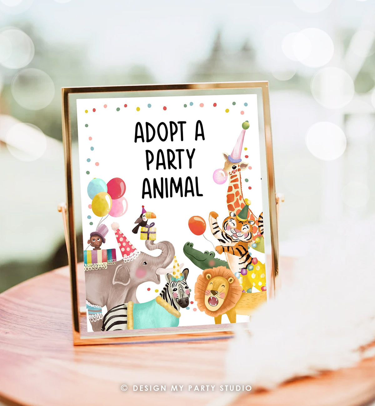 Adopt an Animal Birthday Sign Table Decor Party Animals Birthday Wild One Animals Zoo Safari Table Sign Zoo Party Jungle Printable 0482