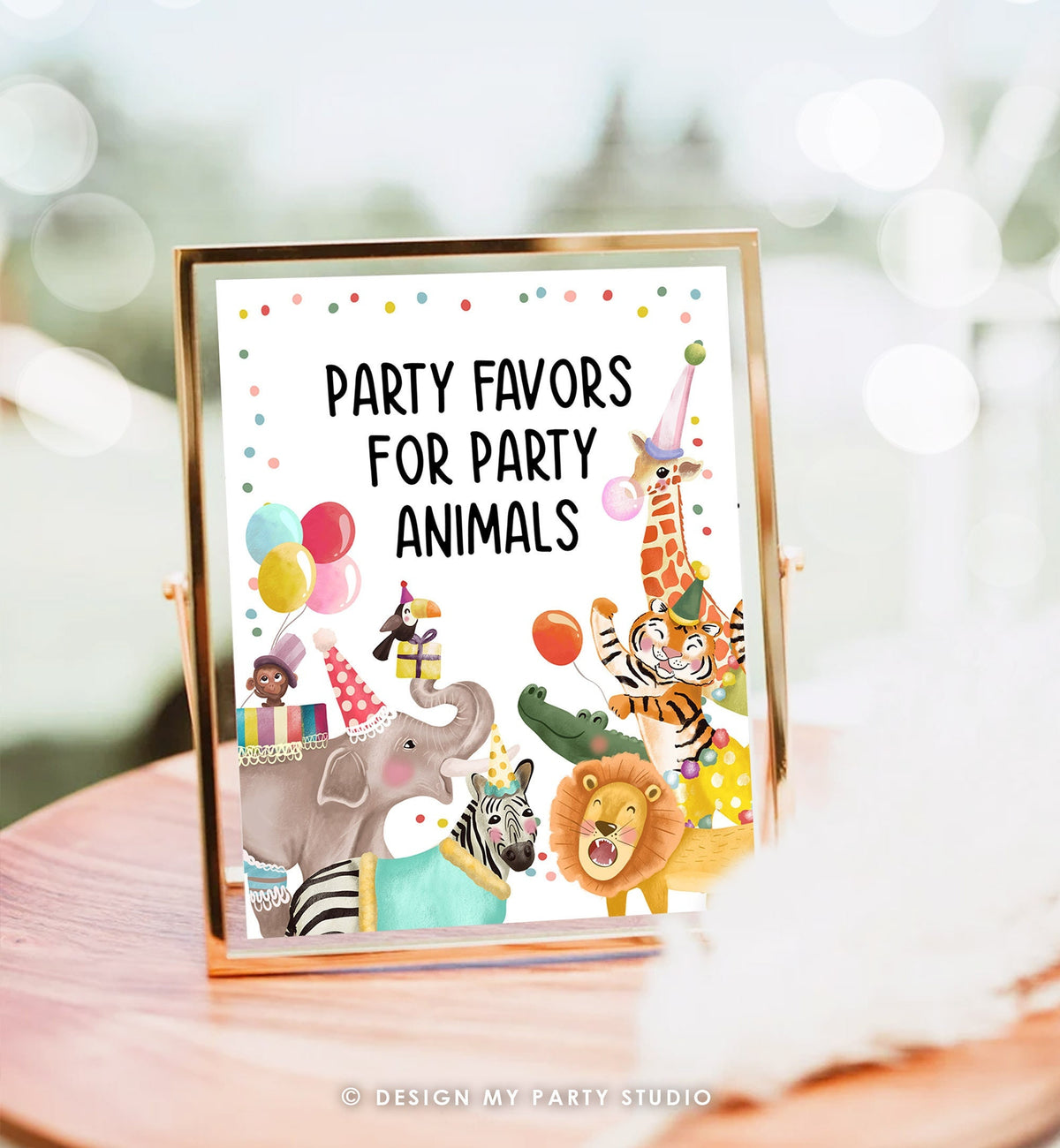 Party Favors Sign Birthday Sign Party Food Table Bar Snacks Safari Animals Party Animals Zoo Girl Boy Decor Download Printable 0482