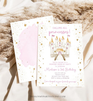 Editable Princess Castle Birthday Invitation Once Upon a Time Princess Royal Birthday Girl Magical Celebration Template Corjl Printable 0477