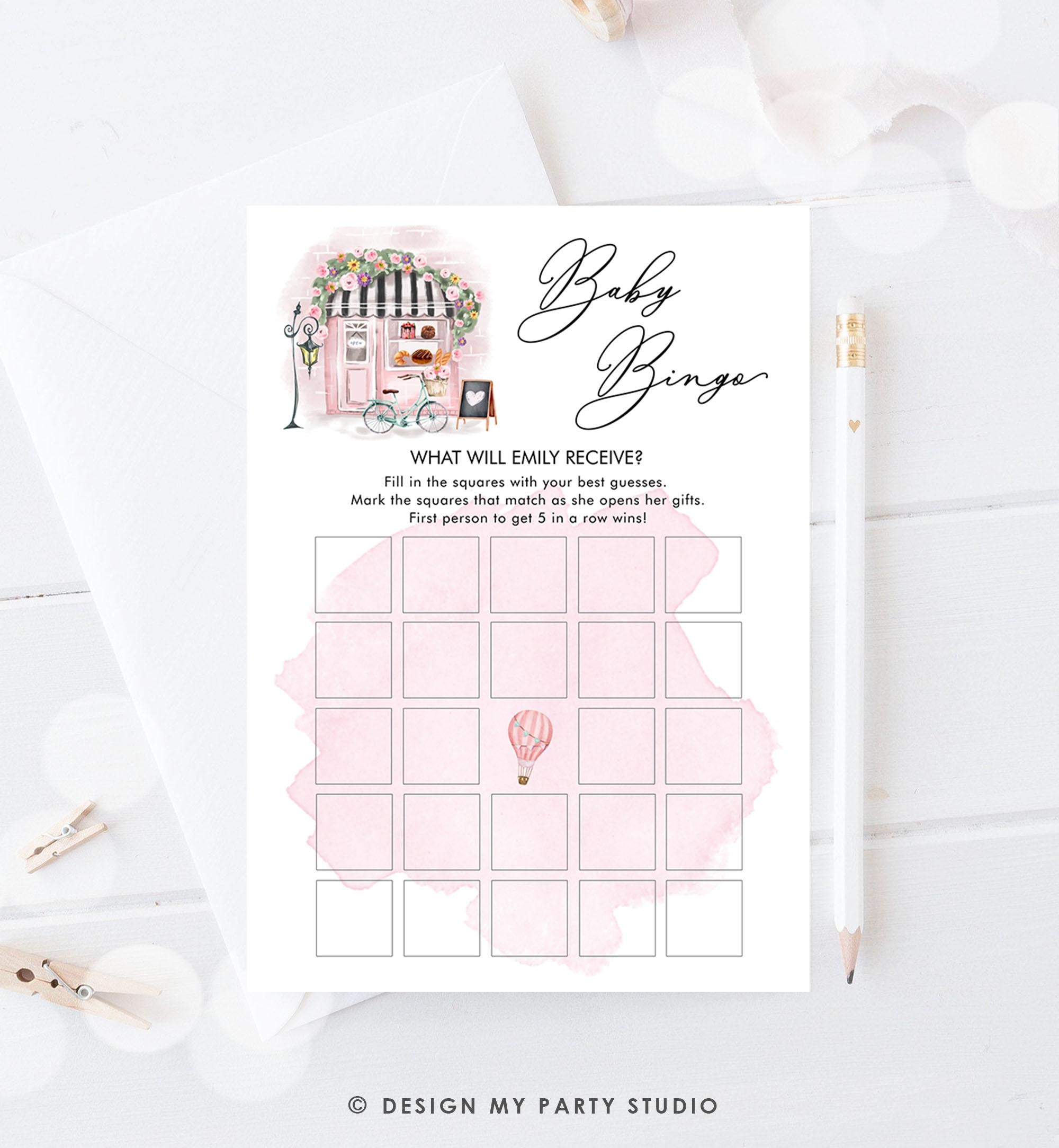 Editable Paris Baby Shower Game Bundle French Baby Shower Games Bonjour Bebe French Patisserie Digital Download Template Printable 0441