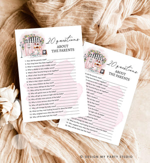 Editable Questions about the Parents Game Paris Baby Shower Bonjour Bebe French Patisserie Eiffel Tower Download Template Printable 0441