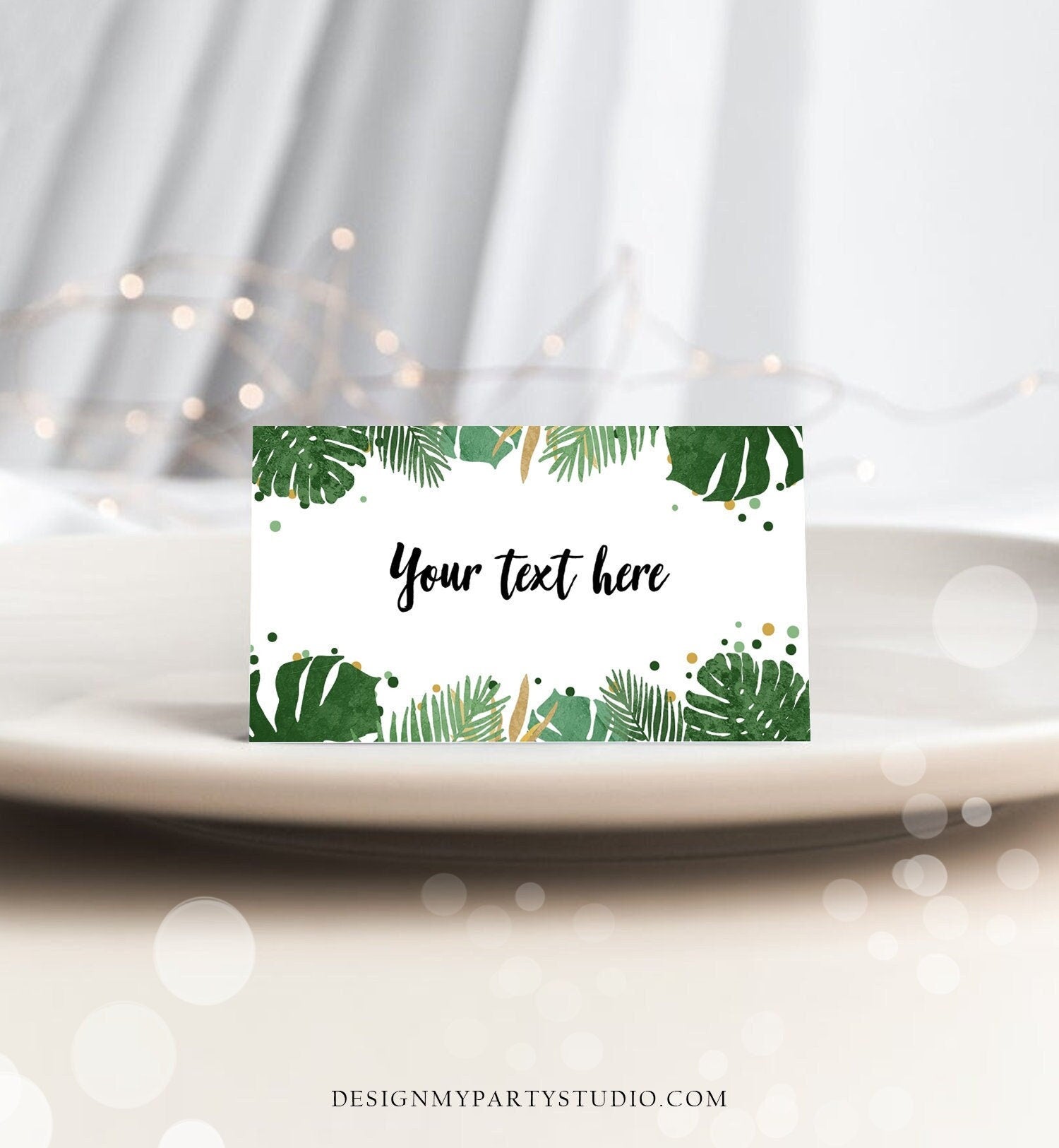 Editable Safari Food Labels Tropical Place Cards Summer Beach Party Place Card Tent Card Escort Birthday Shower Boy Template Printable 0332