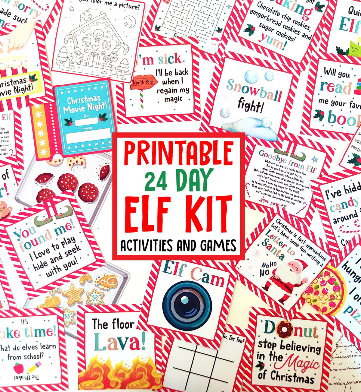 Elf Kit 24 Days Mega Bundle Christmas Elf Props Kit Elf Activities Elf Notes Elf Letters Elf Ideas Games Bundle DIY Instant Download 0008