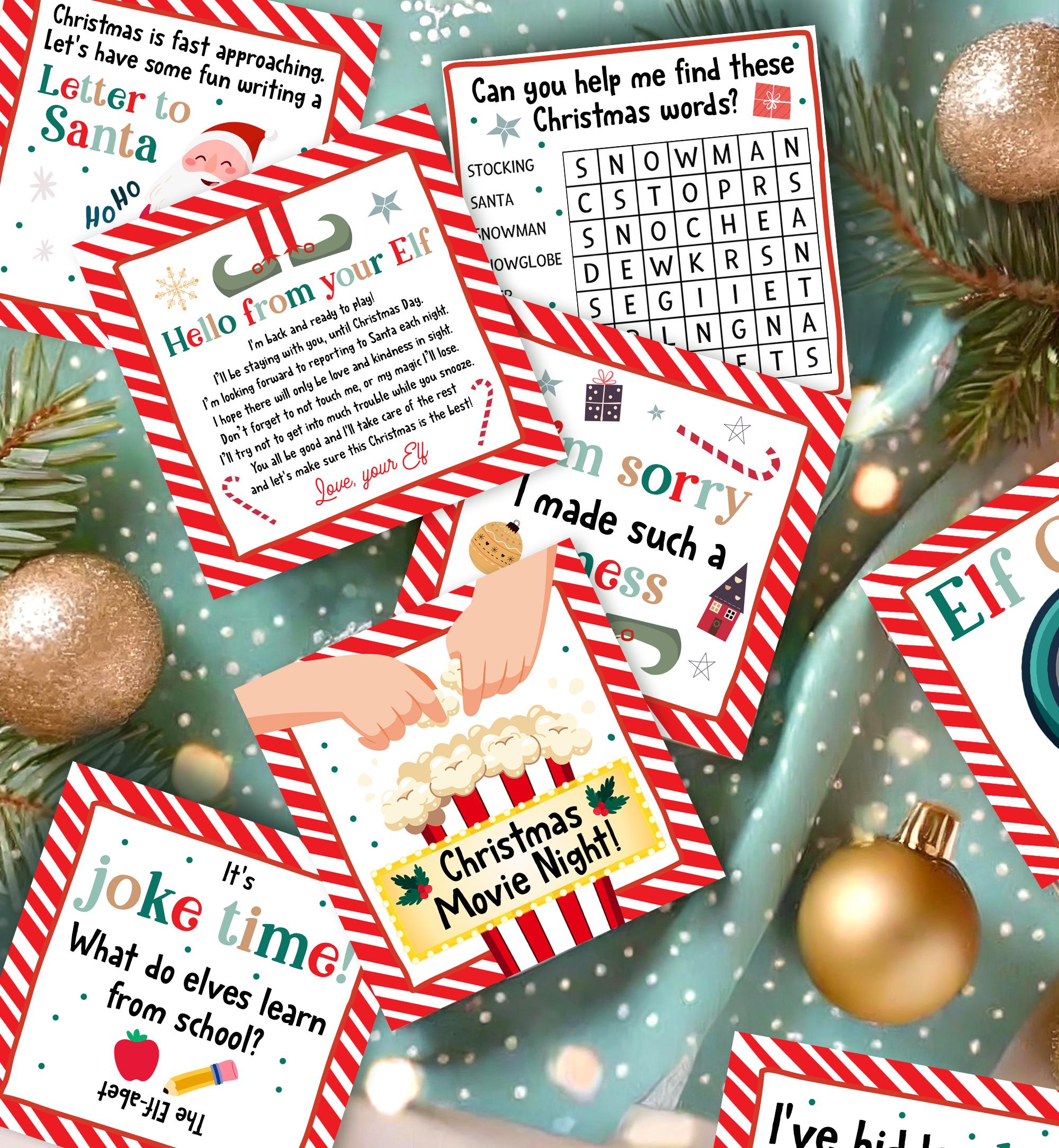 Elf Kit 24 Days Mega Bundle Christmas Elf Props Kit Elf Activities Elf Notes Elf Letters Elf Ideas Games Bundle DIY Instant Download 0008