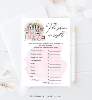 Editable The Price is Right Game Paris Baby Shower Bonjour Bebe French Patisserie Eiffel Tower Download Template Printable 0441