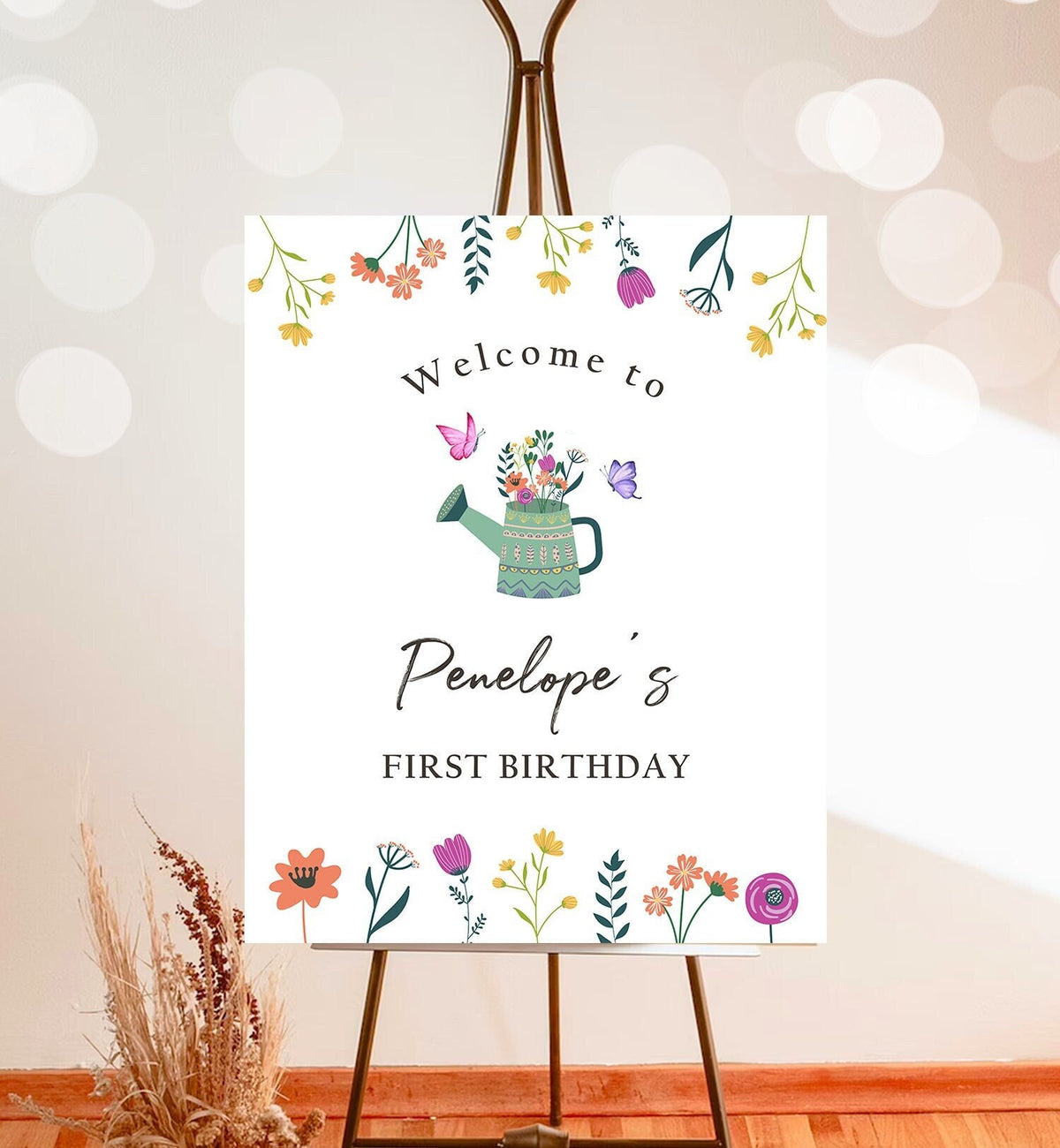 Editable Wildflower Welcome Sign Wildflower Birthday Party Sign Floral Sign Wildflower Shower Boho Digital Download Template Printable 0396