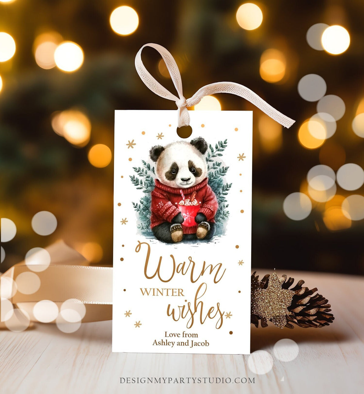 Editable Warm Wishes Tag Personalized Christmas Tag Hot Cocoa Tag Holiday Gift Tag Hot Chocolate Download Printable Template Corjl 044300353