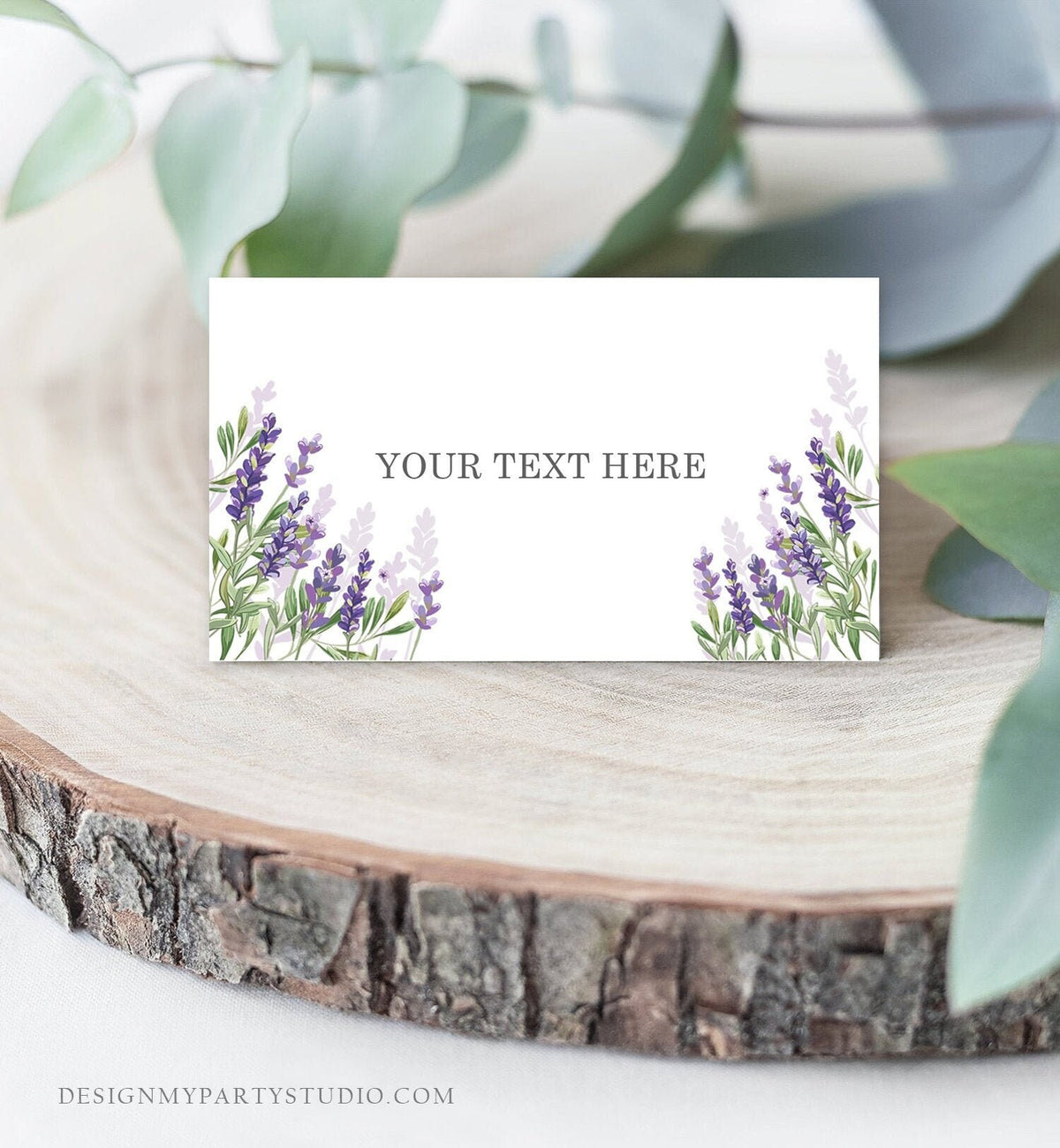 Editable Lavender Food Labels Place Card Lavender Tent Card Escort Card Bridal Shower Boho Greenery Floral Digital Template Printable 0206