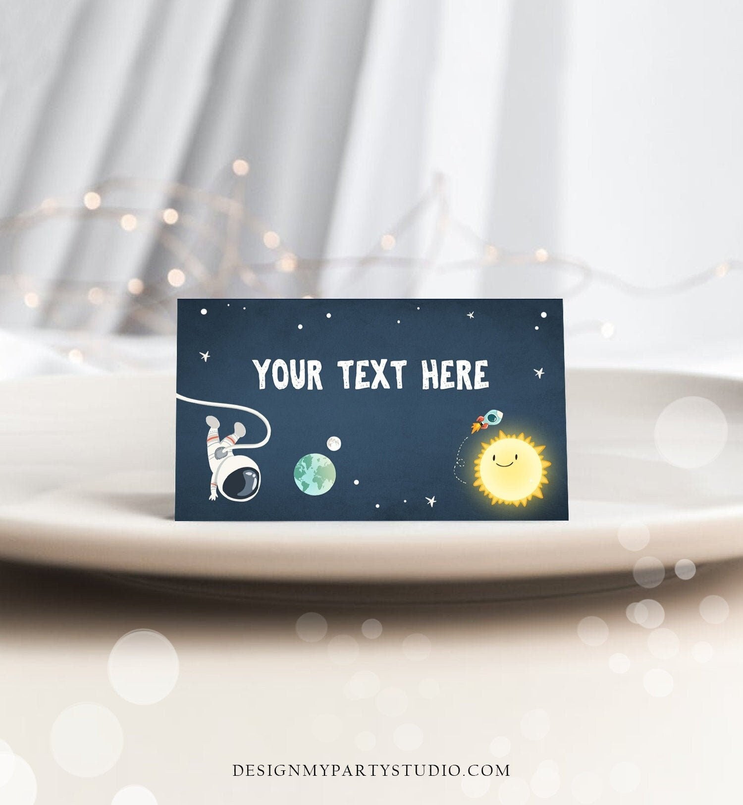 Editable Space Food Labels Galaxy Birthday Food Cards Tent Card Astronaut Outer Space Birthday Boy Buffet Label Template Printable 0046