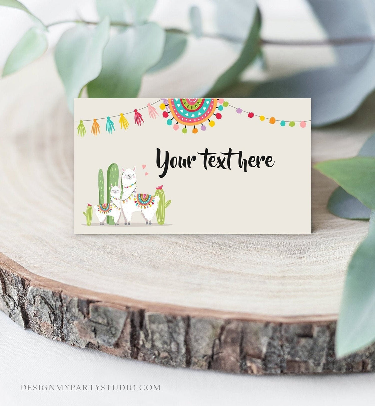 Editable Llama Food Labels Llama Fiesta Mexican Place Card Birthday Party Baby Shower Tent Card Escort Card Neutral Template Printable 0079